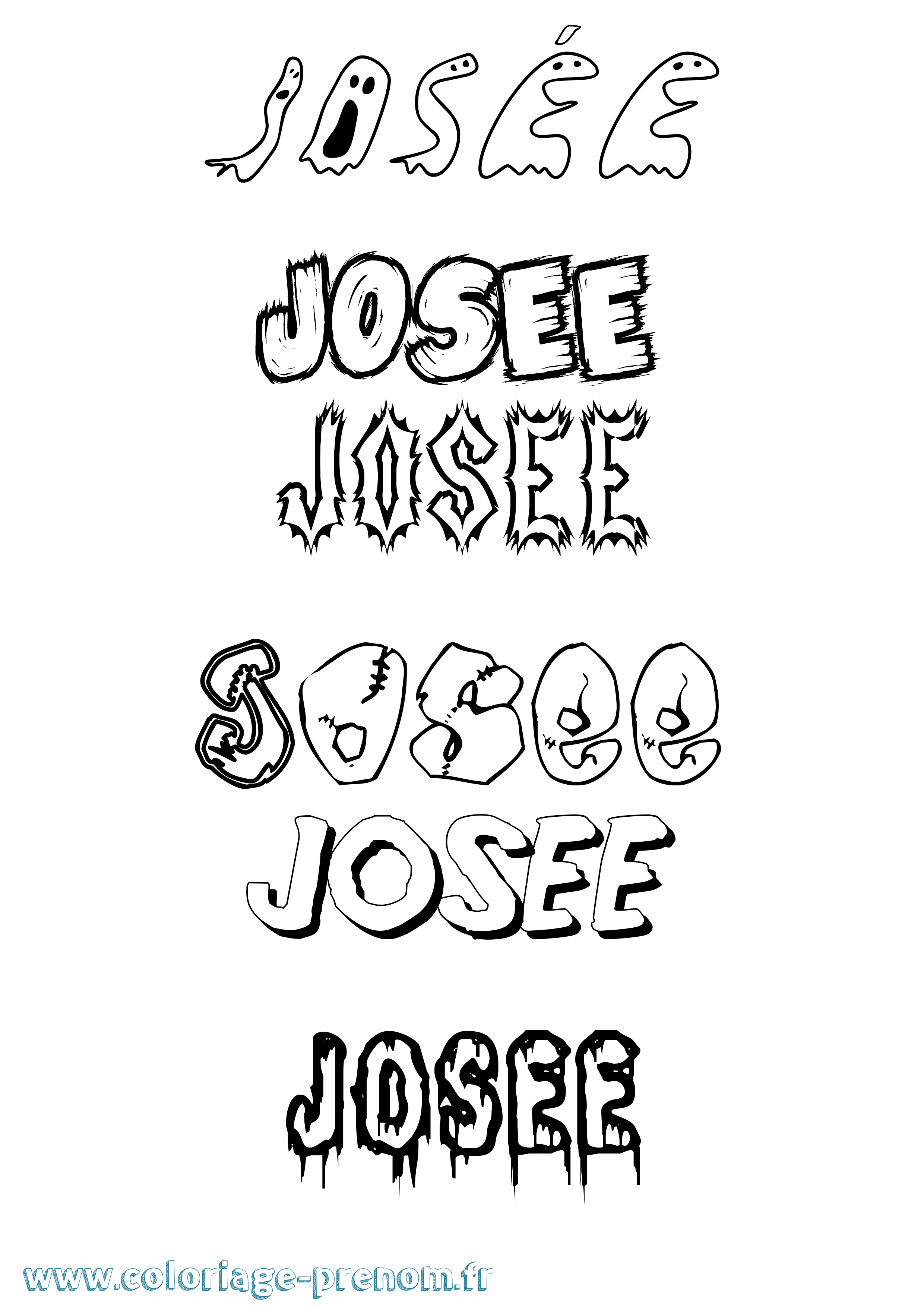 Coloriage prénom Josée Frisson