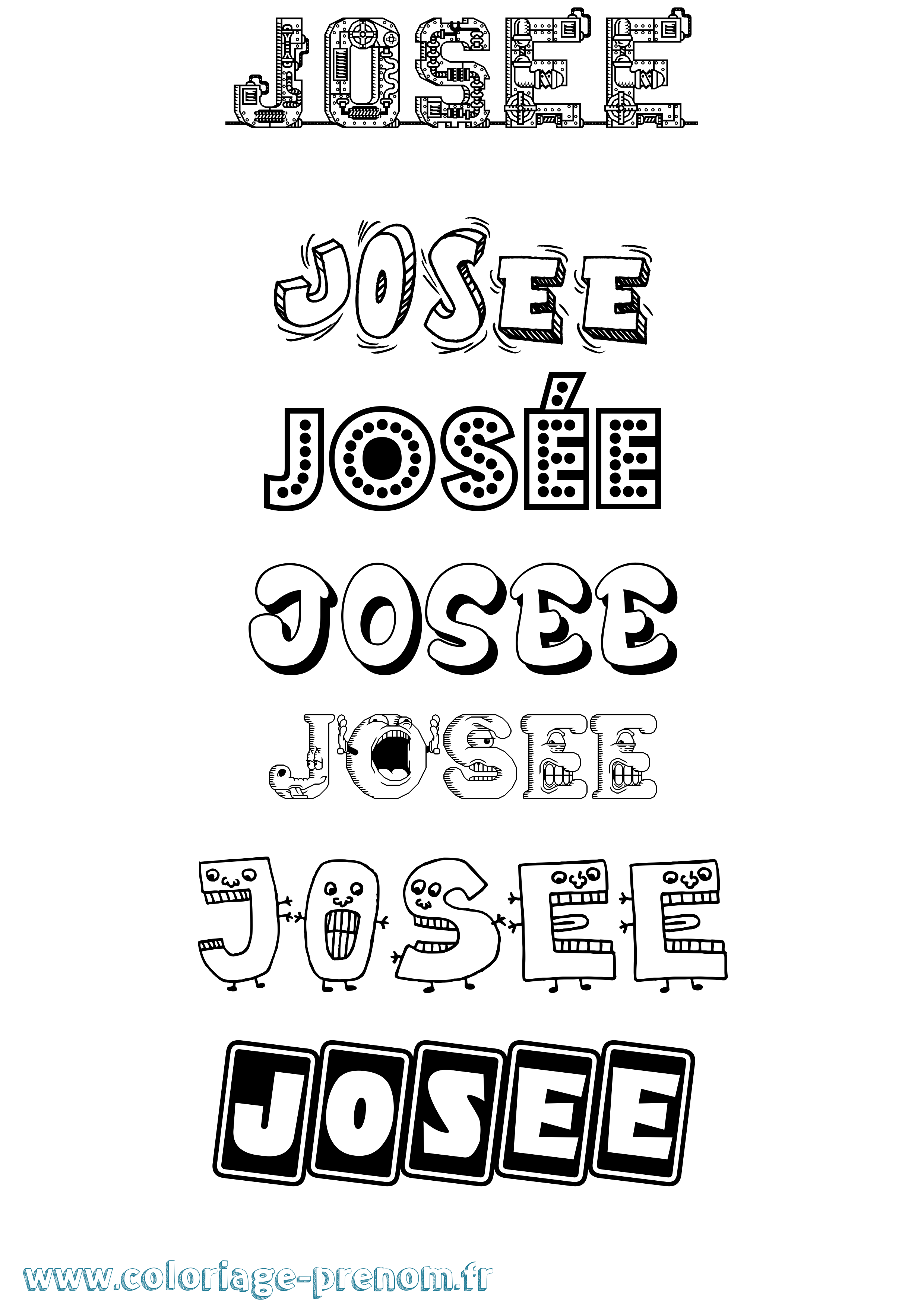 Coloriage Josée Fun Coloriage prénom Josée Fun