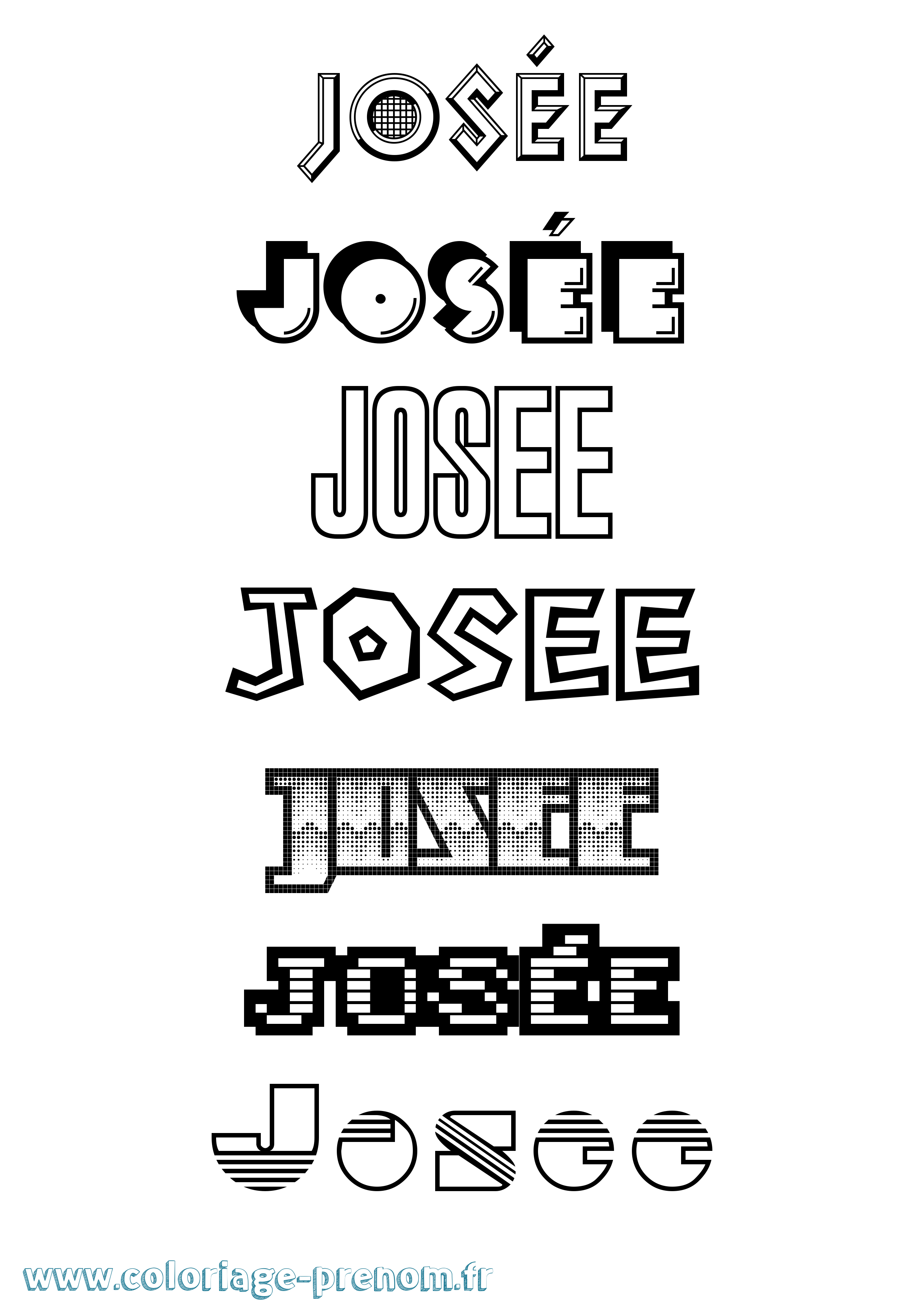 Coloriage prénom Josée Jeux Vidéos