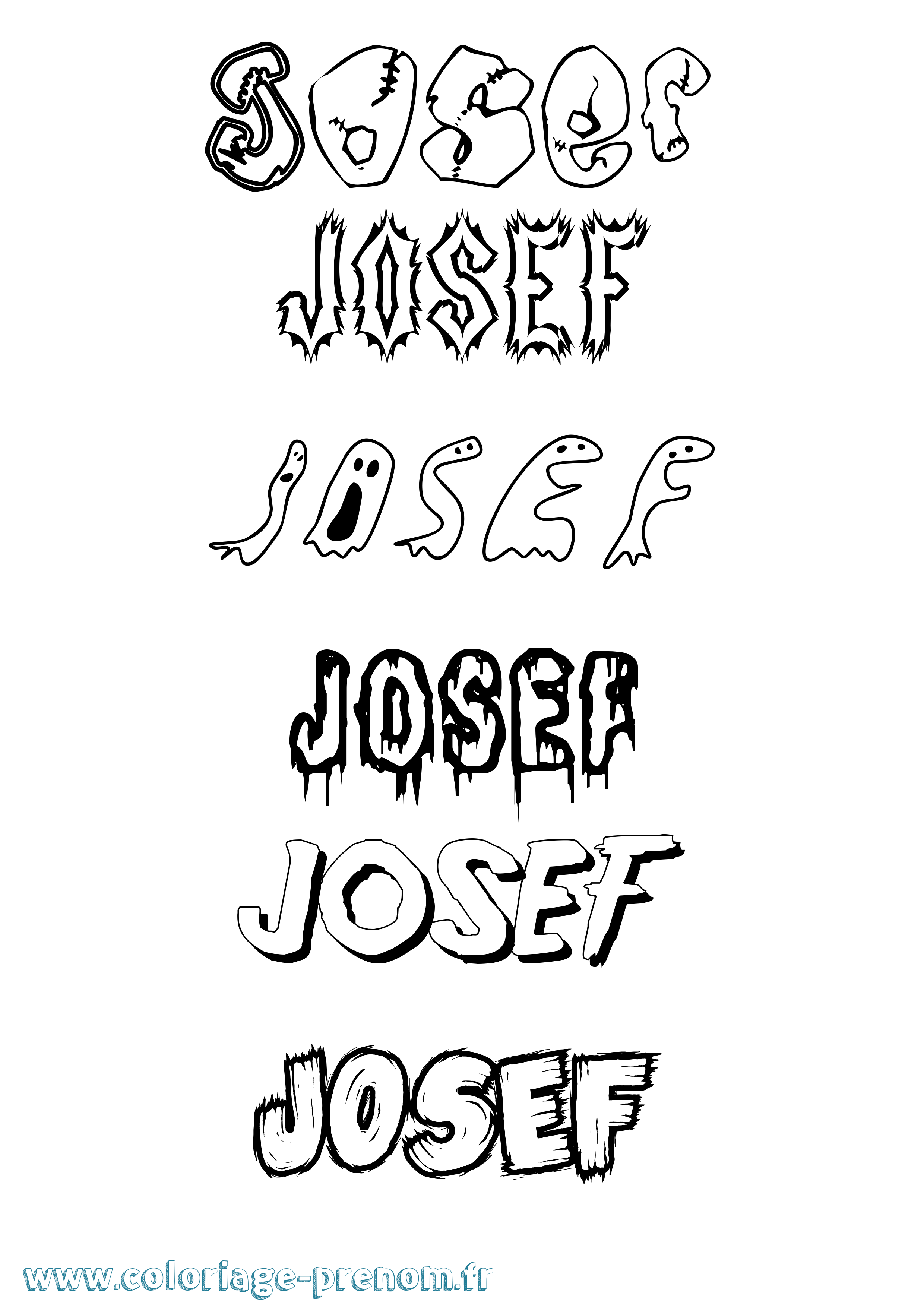 Coloriage prénom Josef Frisson
