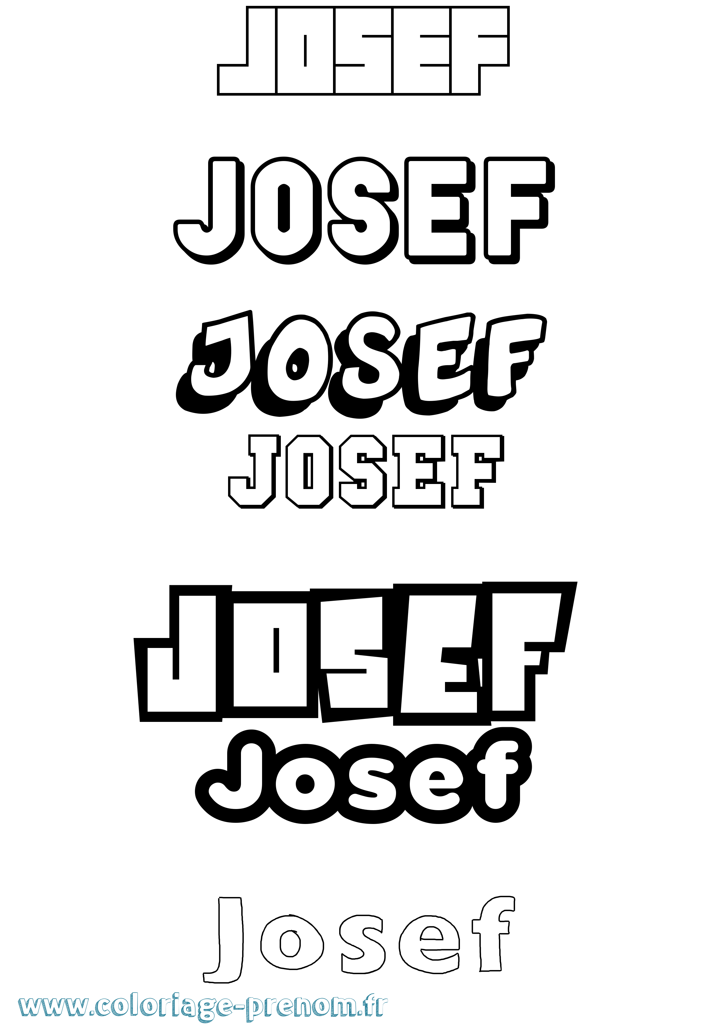 Coloriage prénom Josef Simple