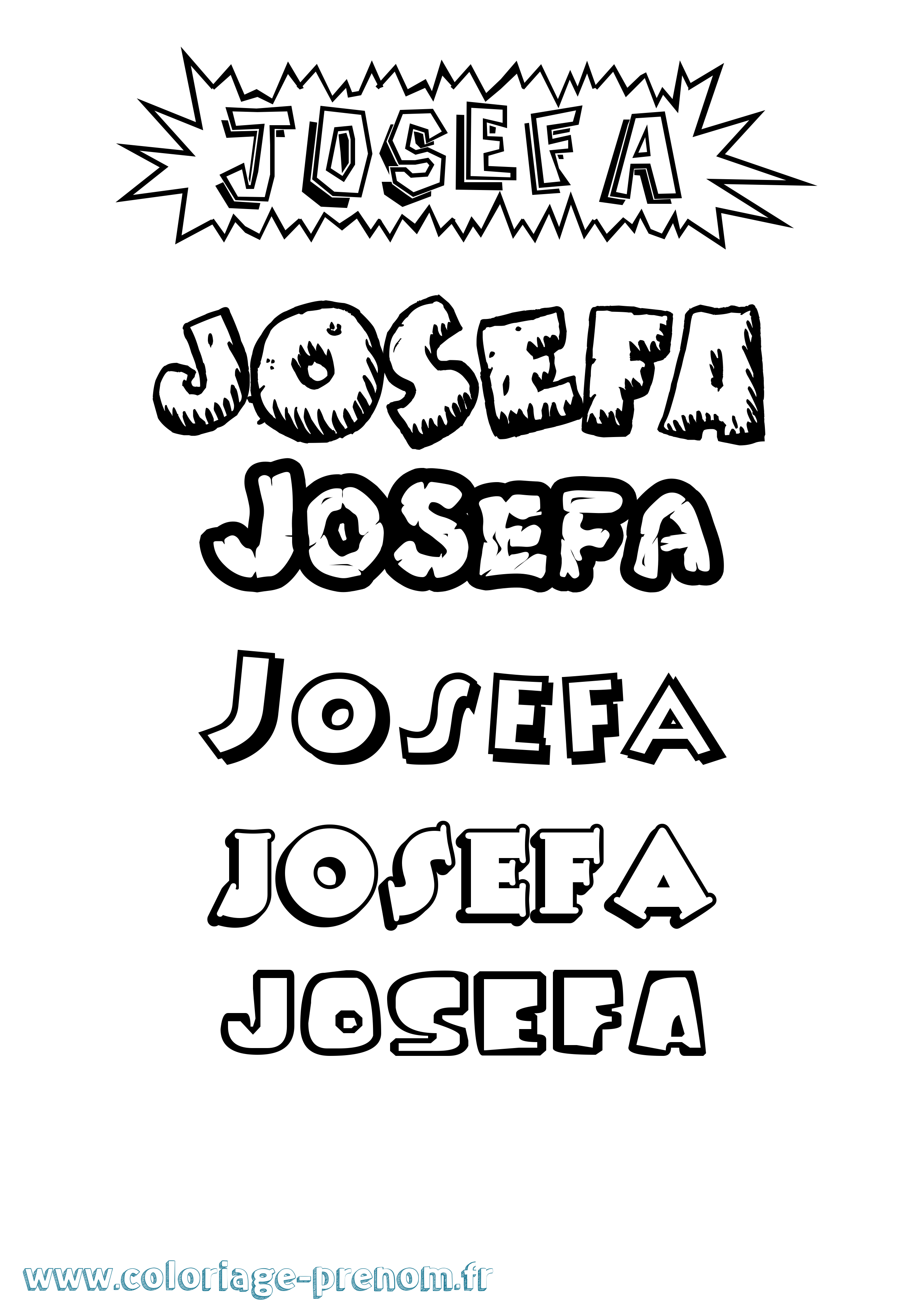 Coloriage prénom Josefa Dessin Animé