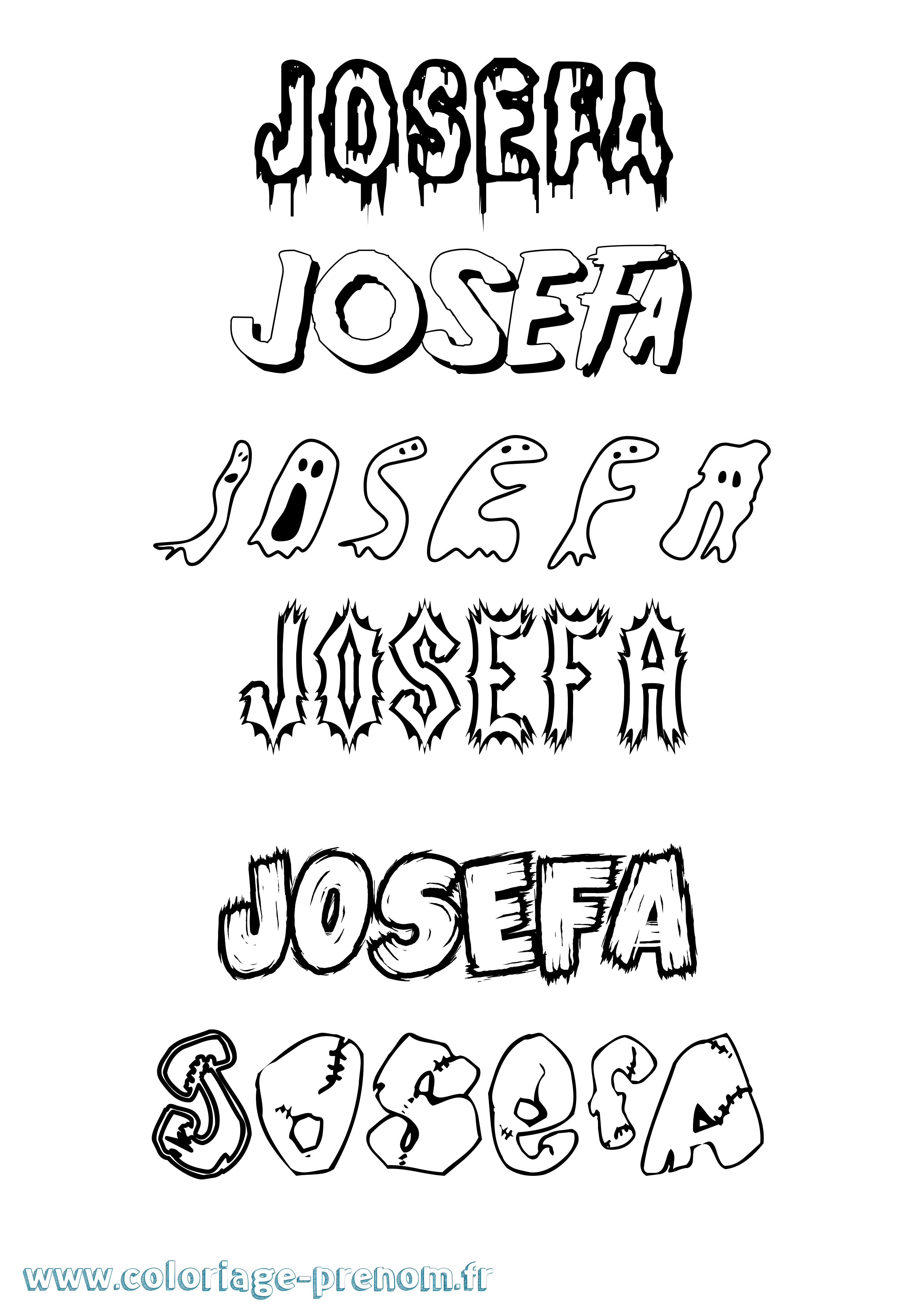 Coloriage prénom Josefa Frisson