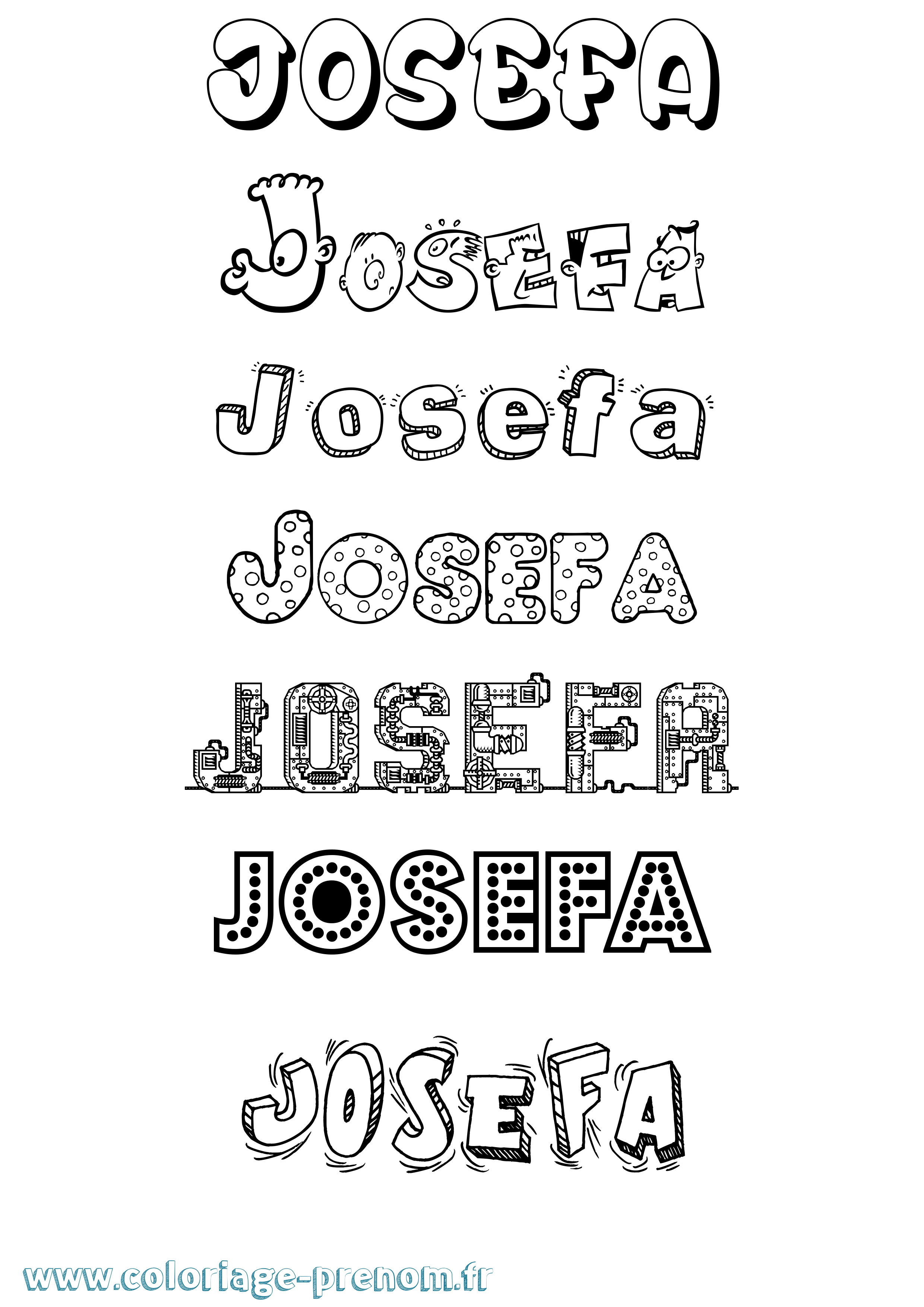 Coloriage prénom Josefa Fun