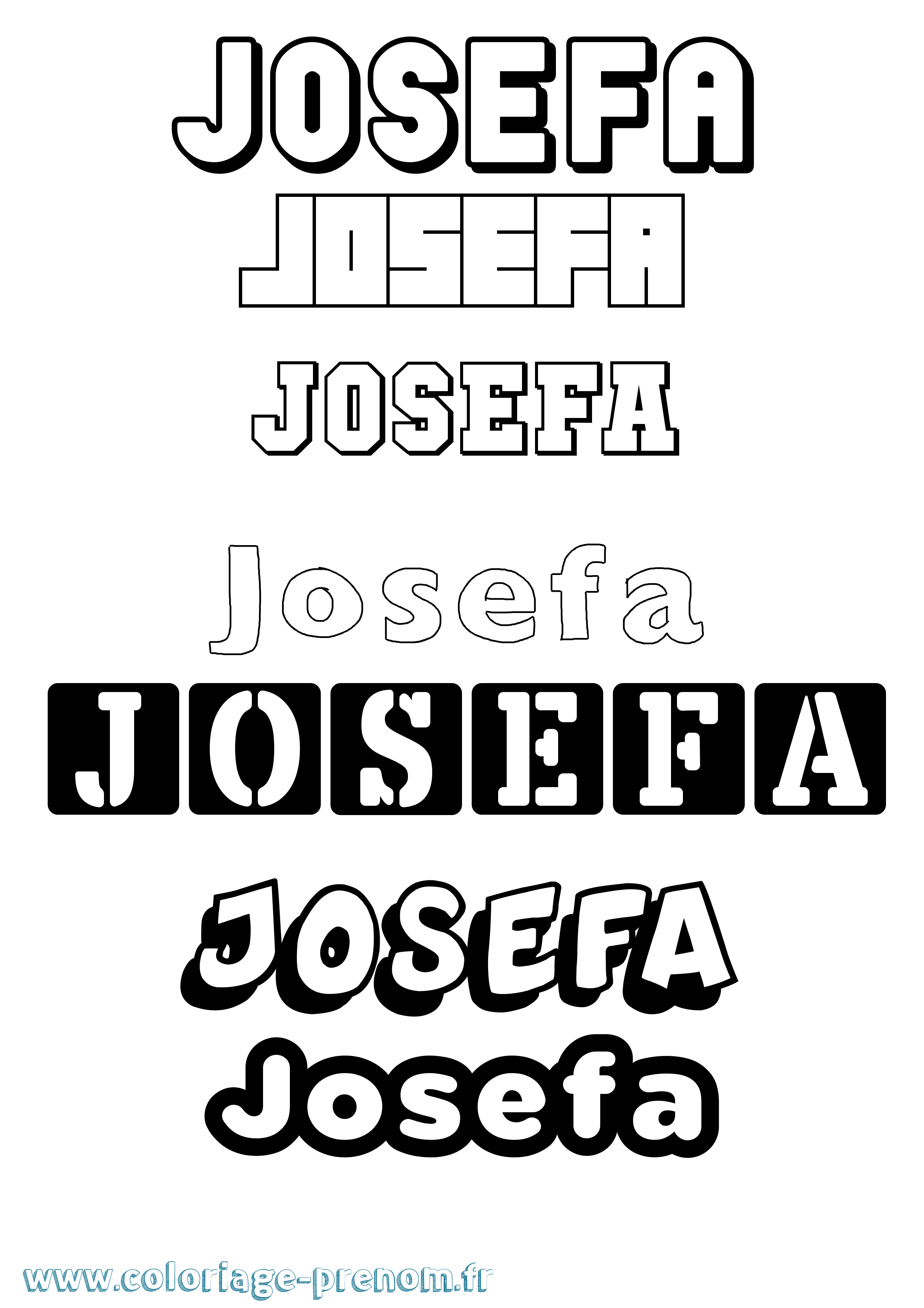 Coloriage prénom Josefa Simple