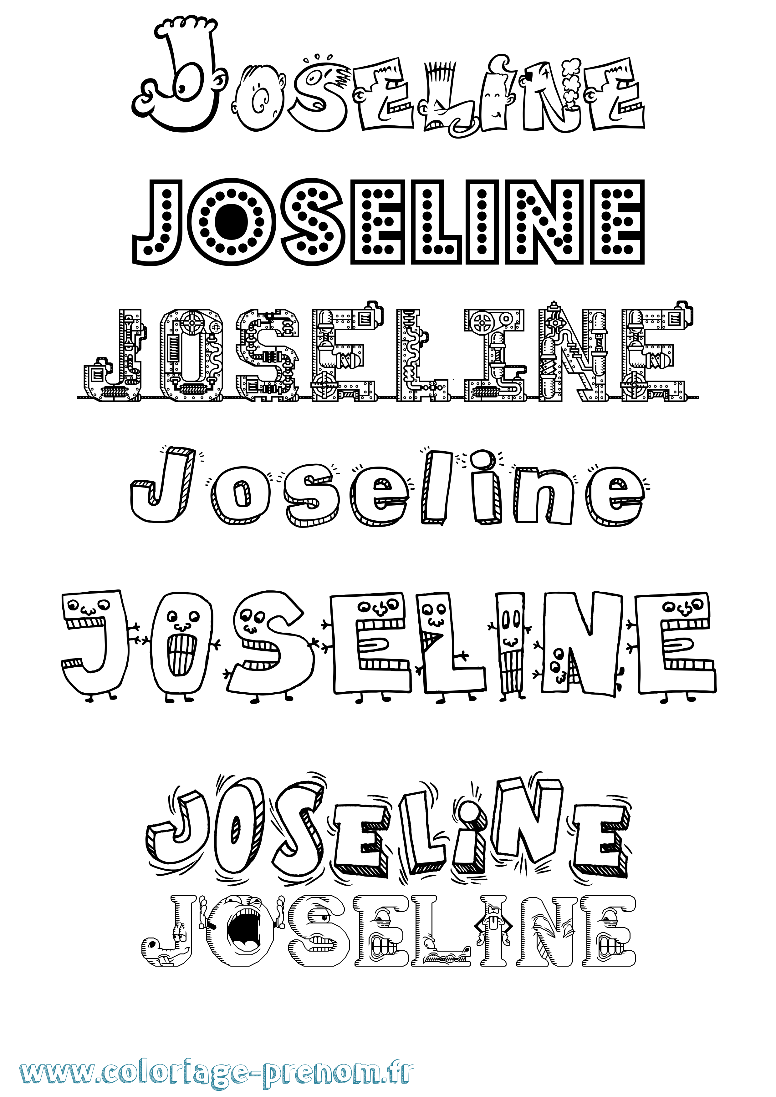 Coloriage prénom Joseline Fun