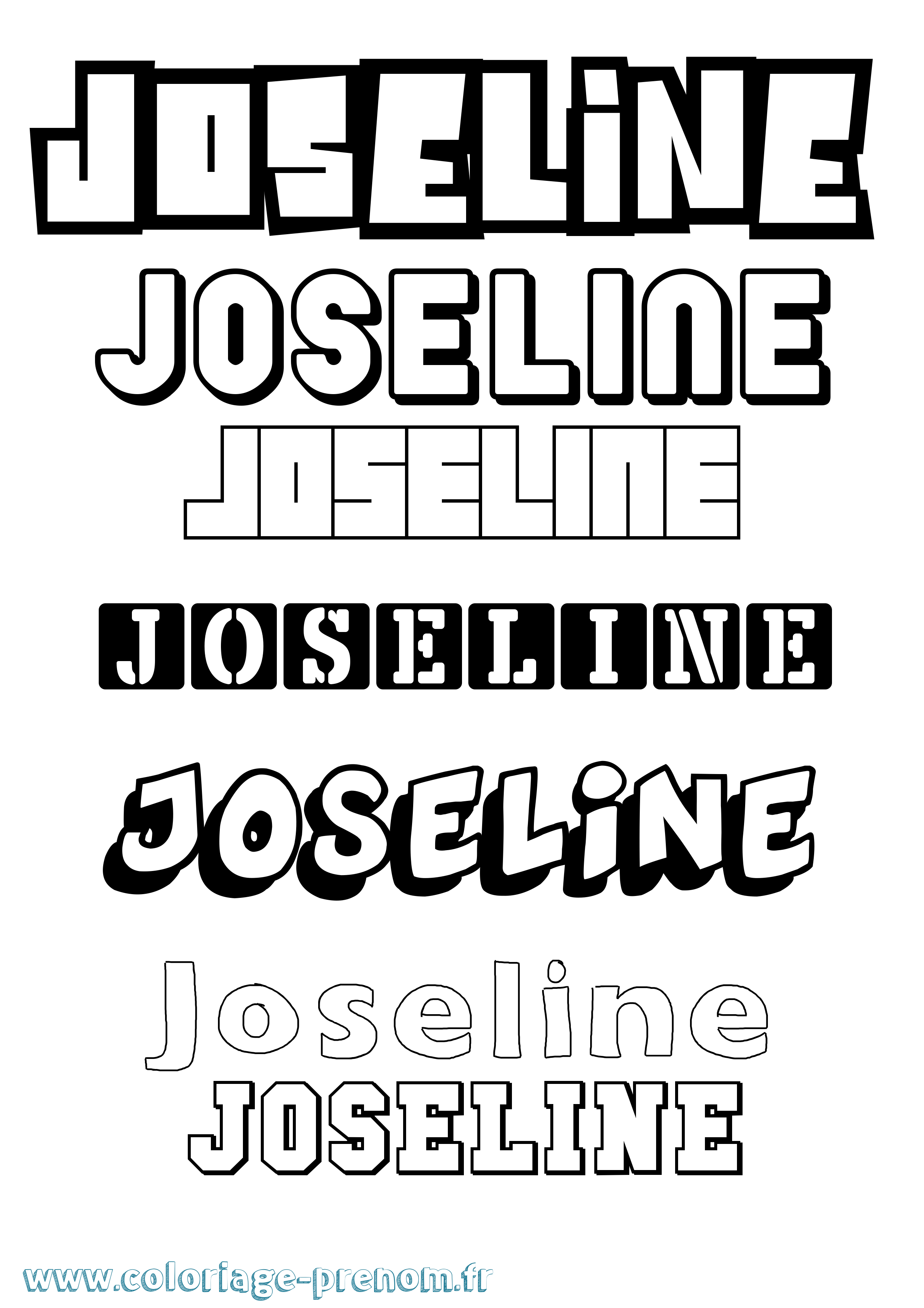 Coloriage prénom Joseline Simple
