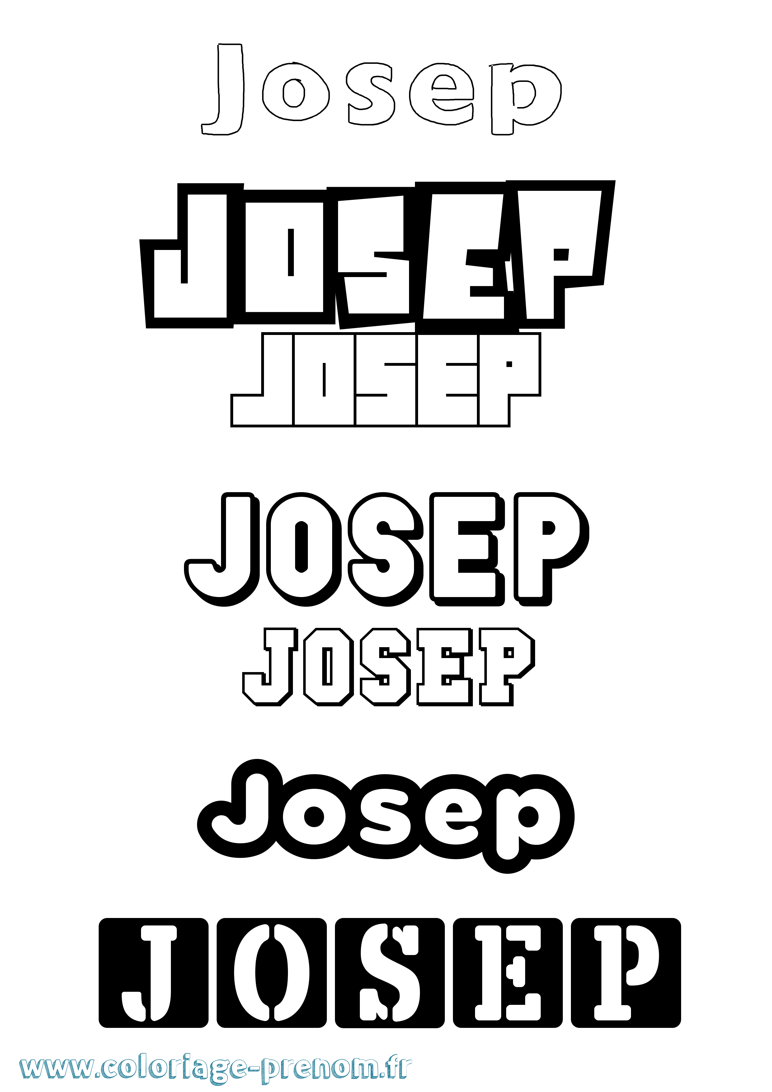 Coloriage prénom Josep Simple