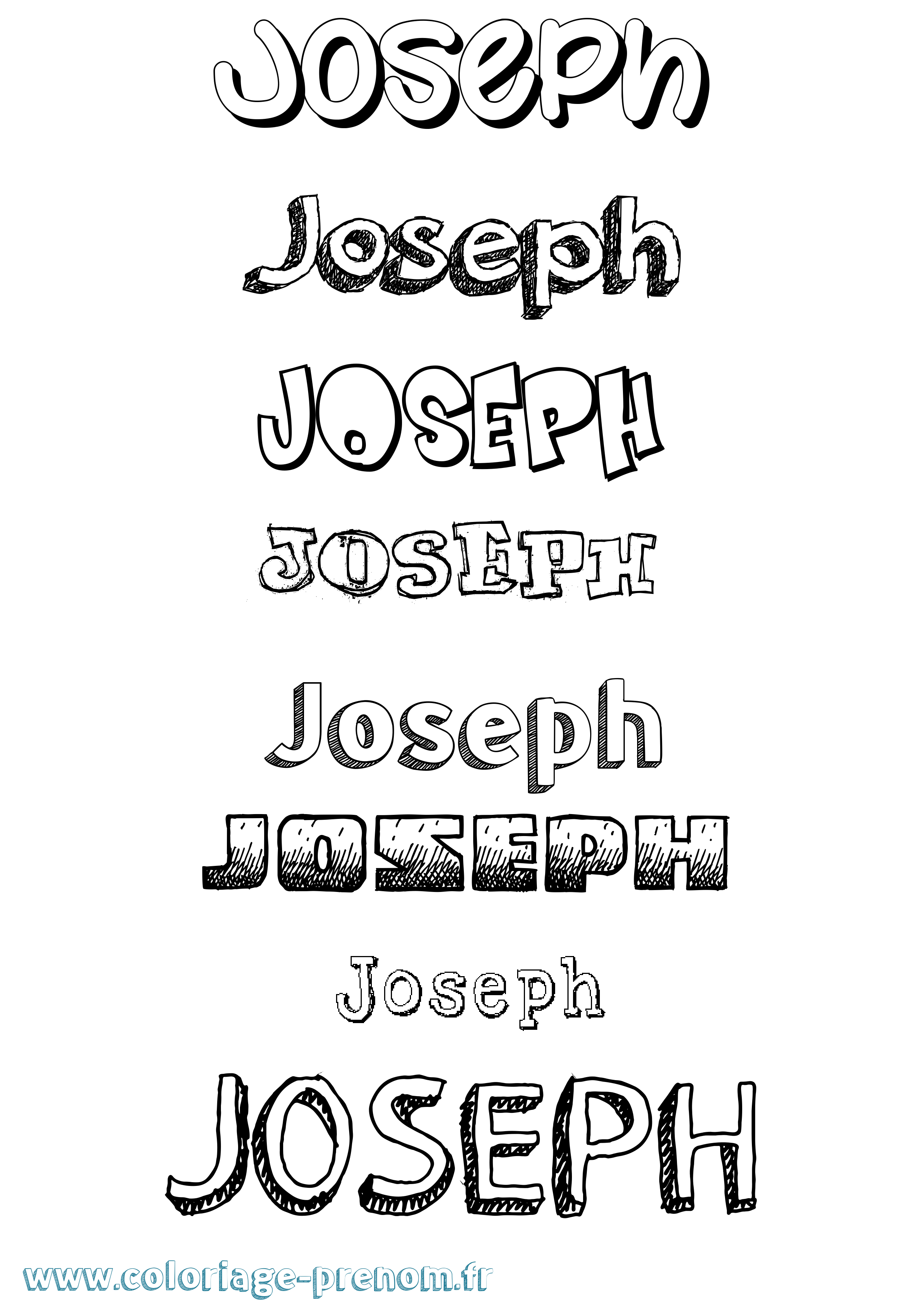Coloriage prénom Joseph Dessiné