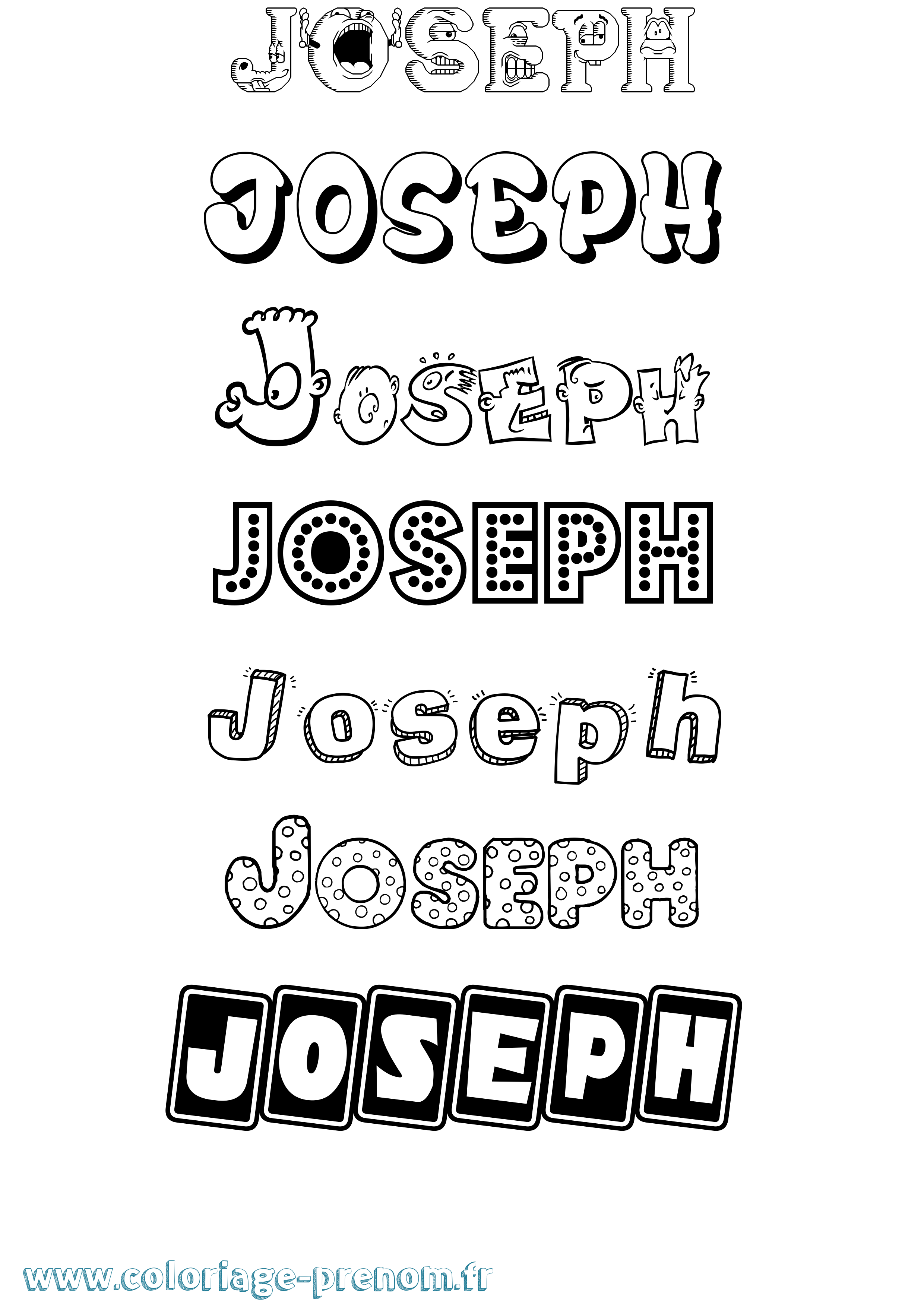 Coloriage prénom Joseph Fun