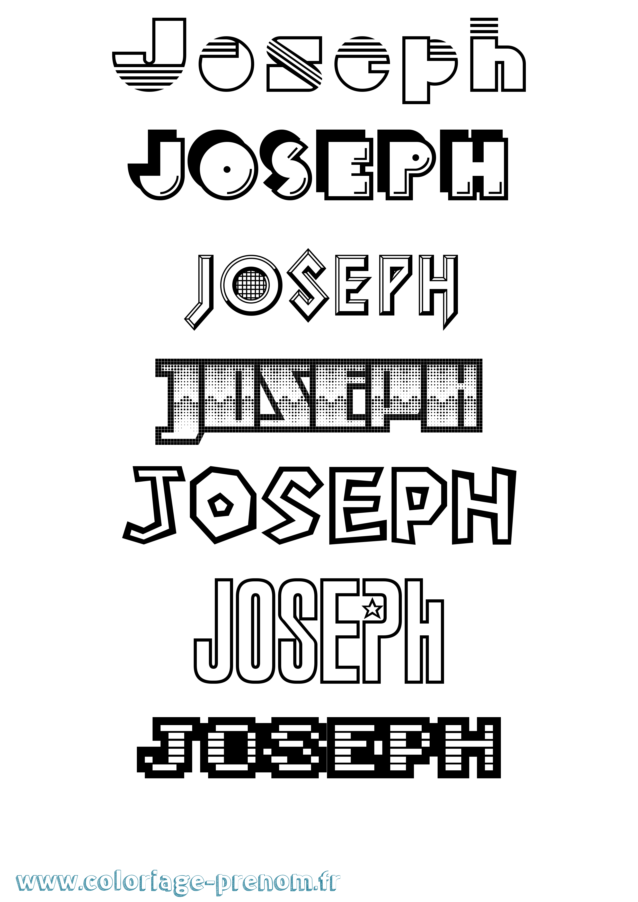 Coloriage prénom Joseph Jeux Vidéos