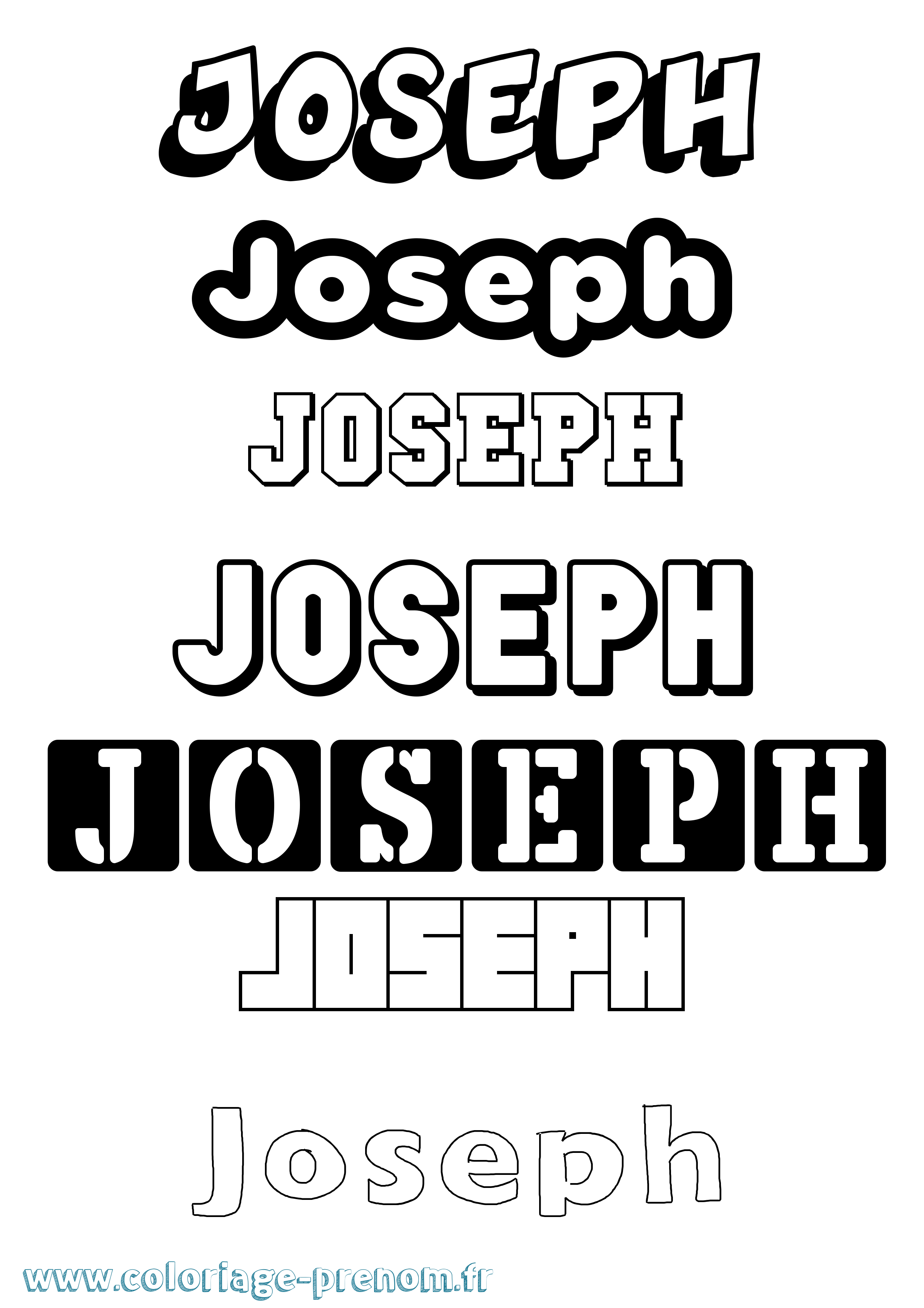 Coloriage prénom Joseph Simple