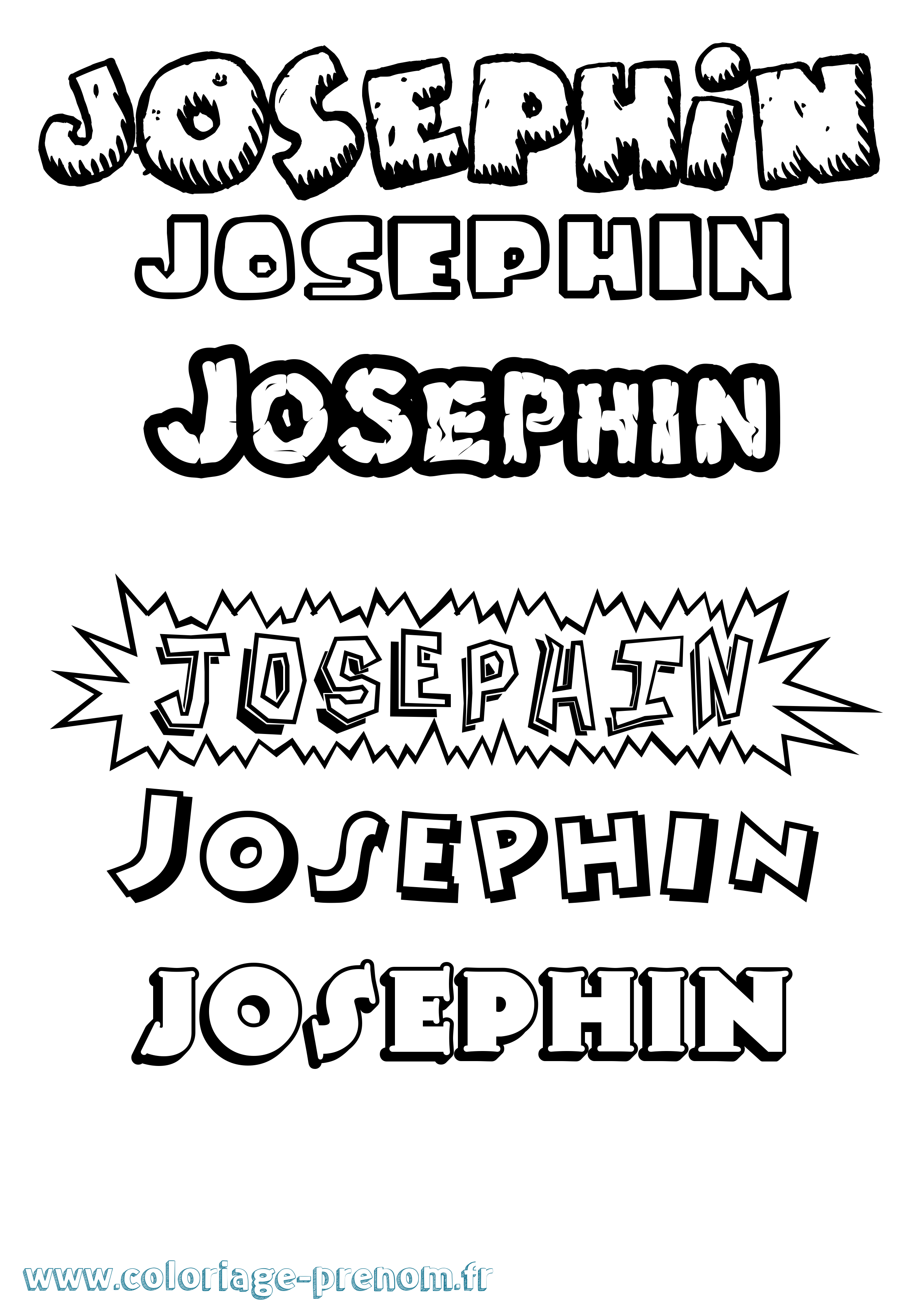 Coloriage Josephin Dessin Animé Coloriage prénom Josephin Dessin Animé