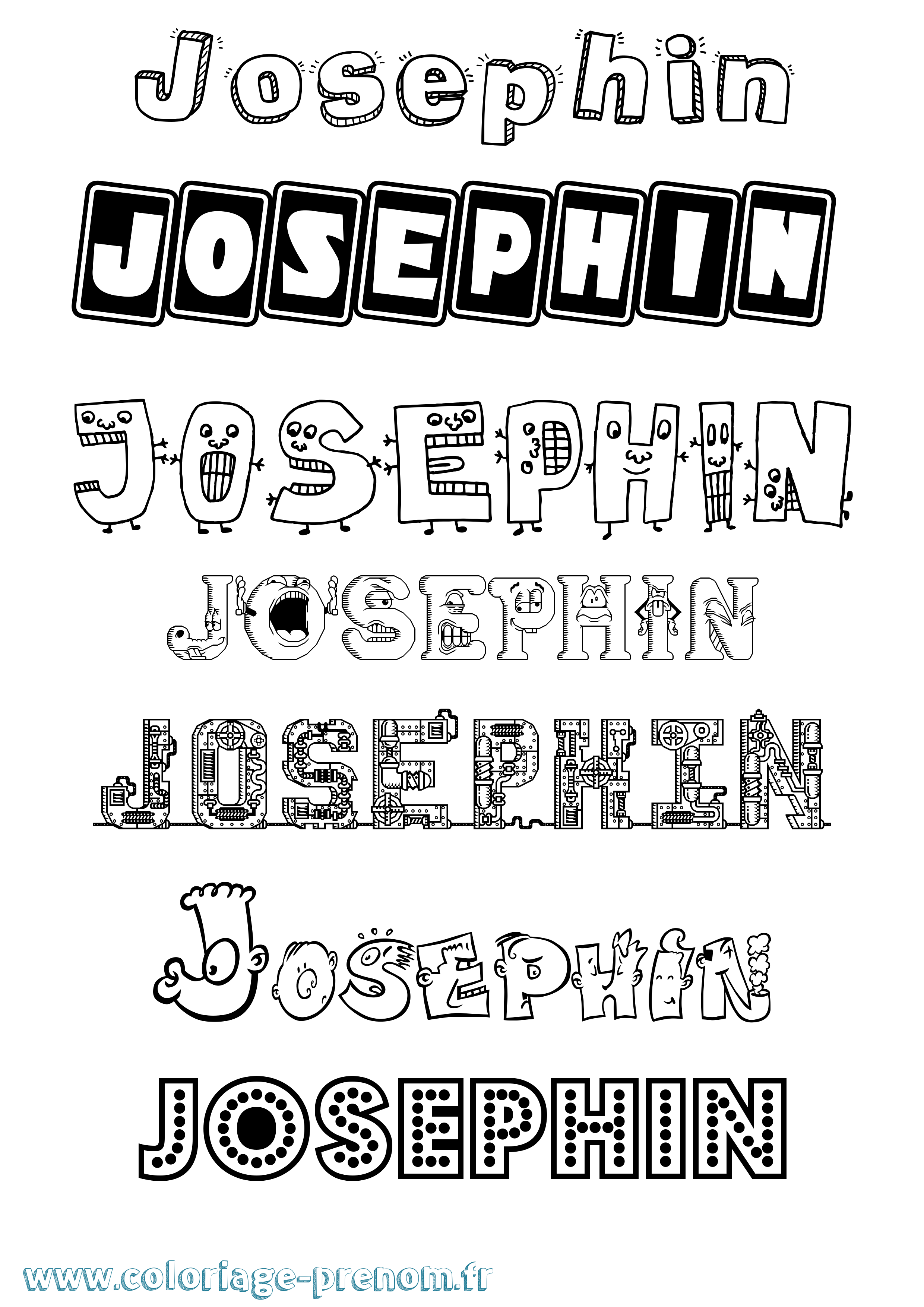 Coloriage Josephin Fun Coloriage prénom Josephin Fun