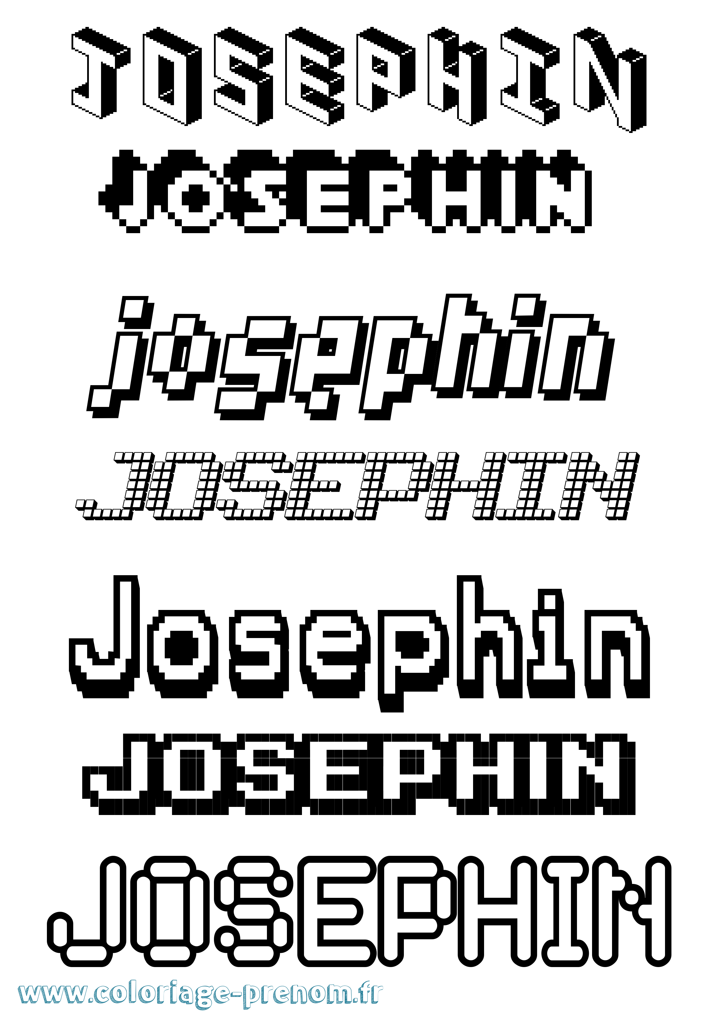 Coloriage Josephin Pixel Coloriage prénom Josephin Pixel