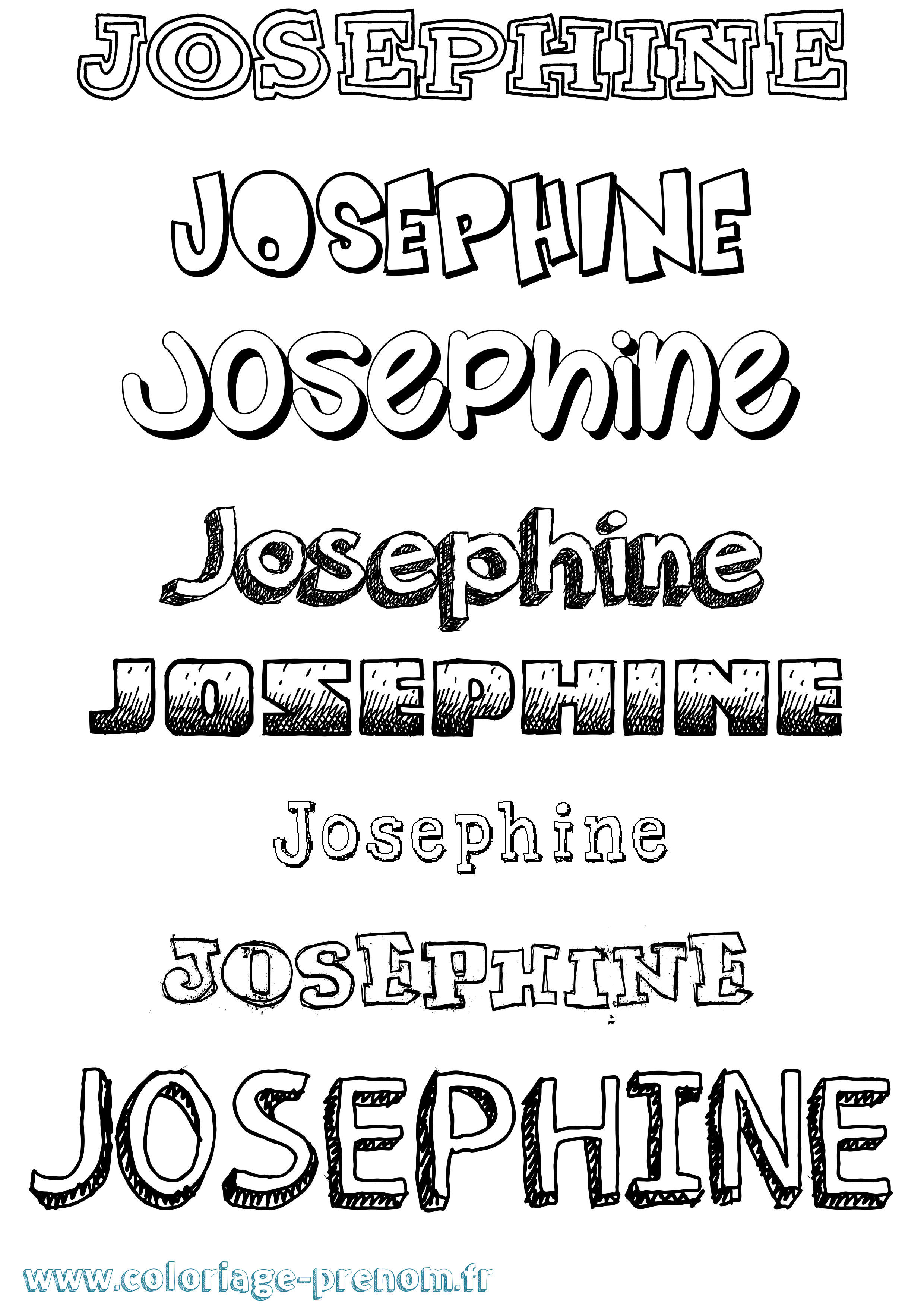 Coloriage prénom Josephine Dessiné