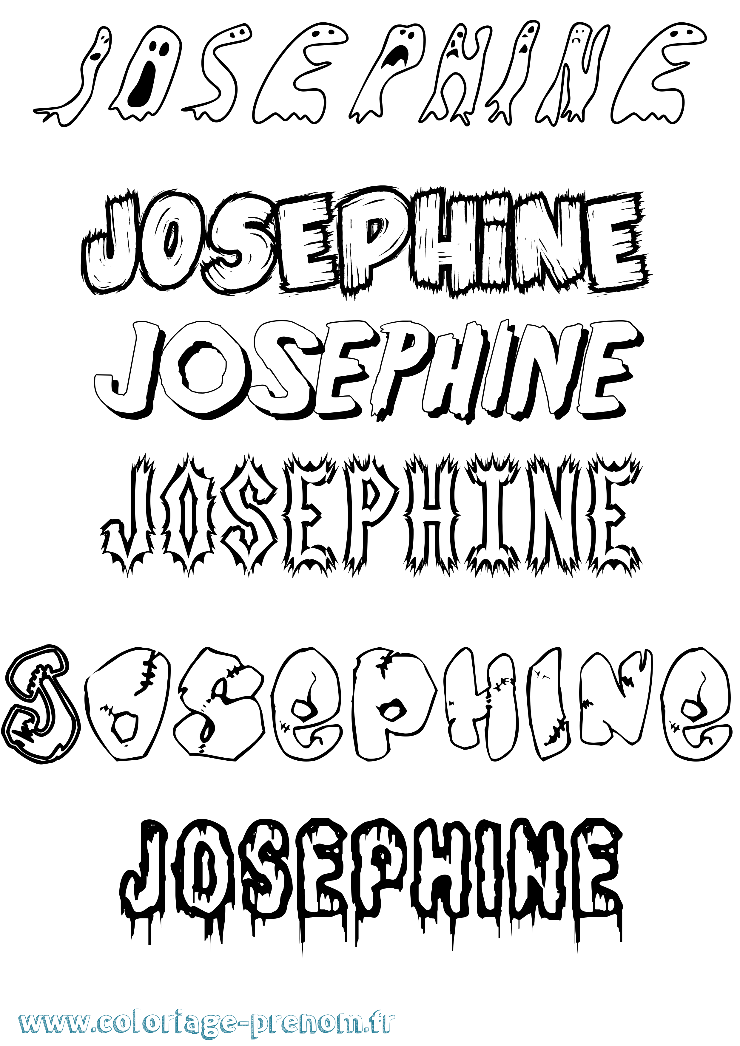 Coloriage prénom Josephine Frisson