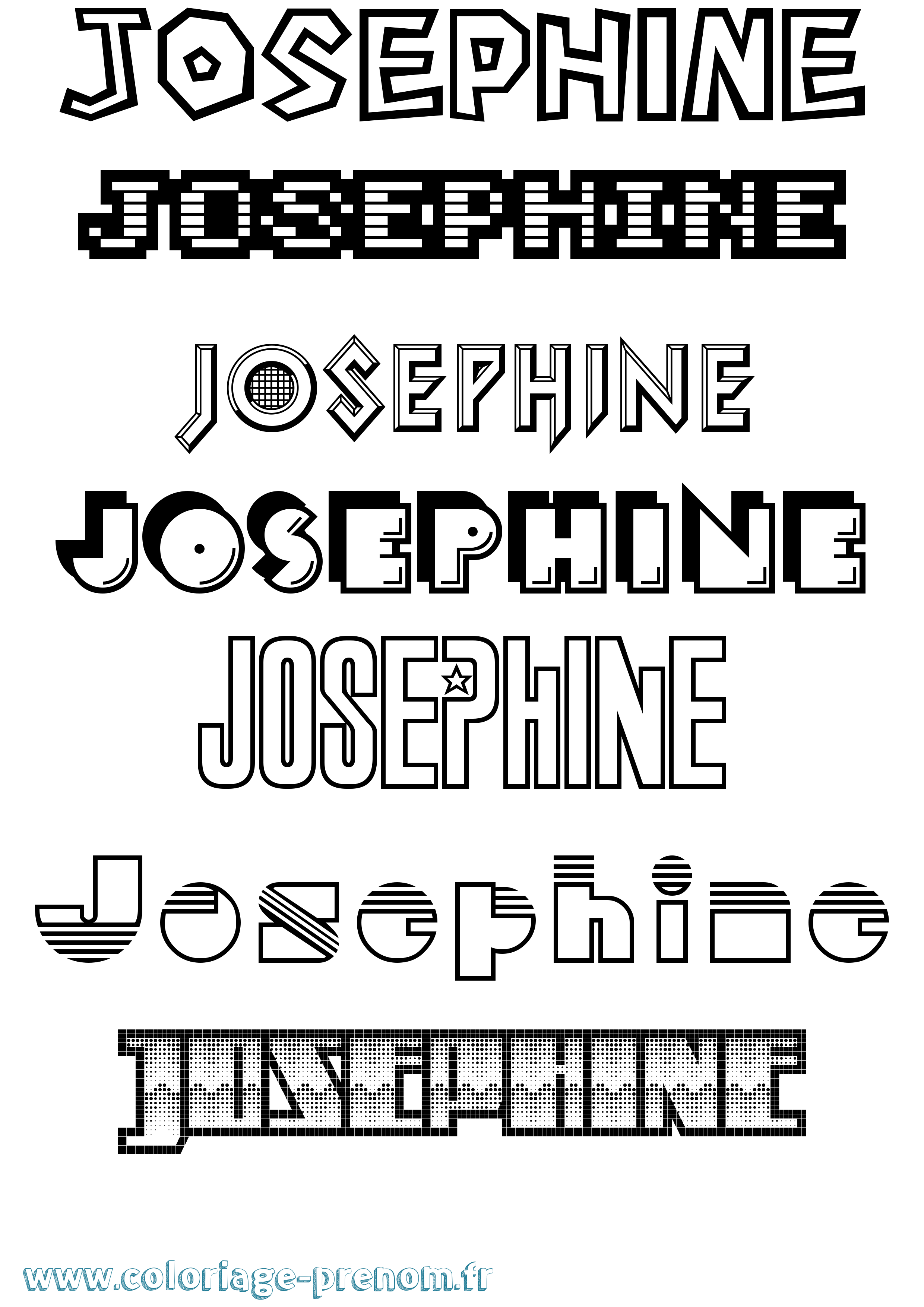 Coloriage prénom Josephine Jeux Vidéos