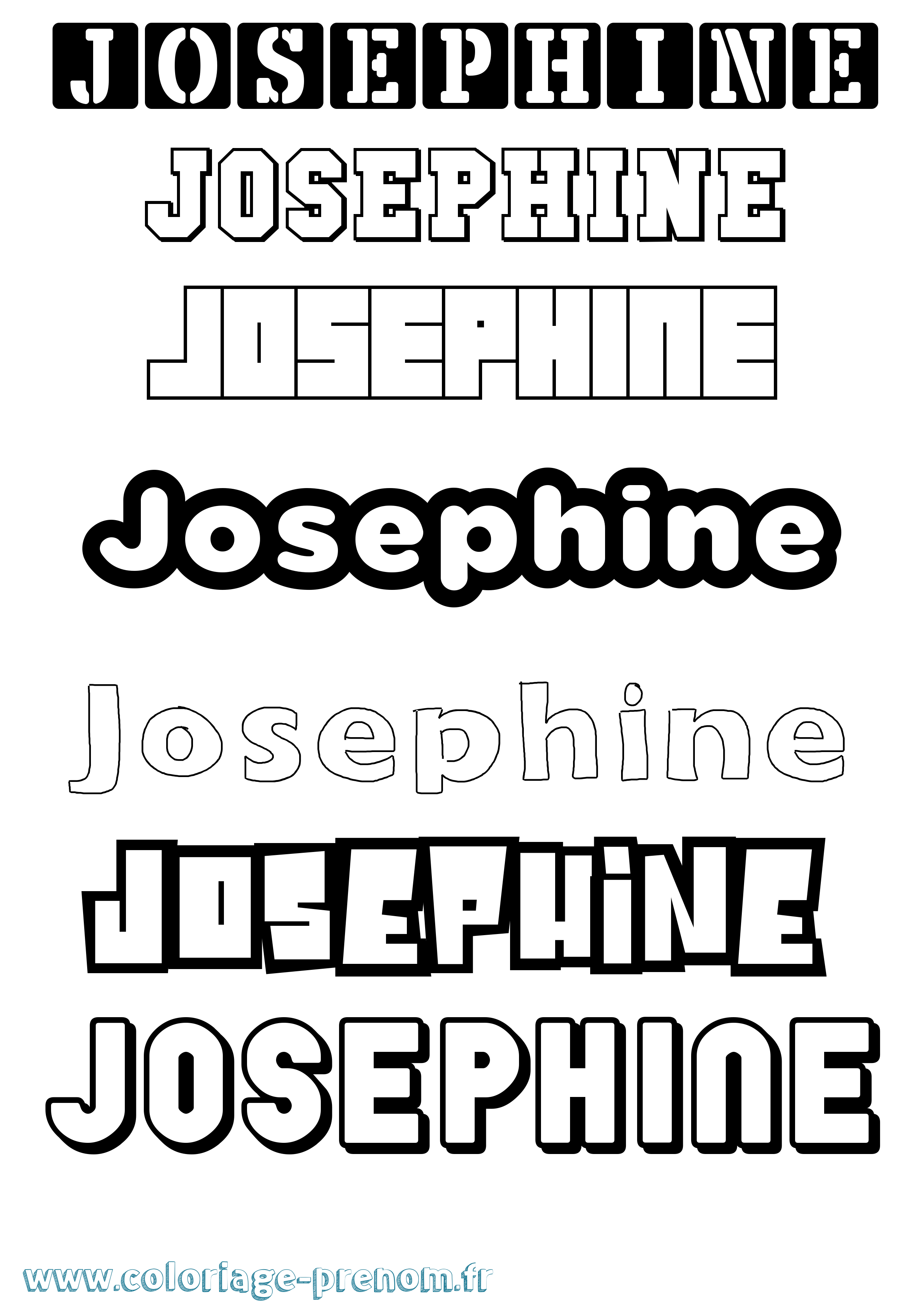 Coloriage prénom Josephine Simple