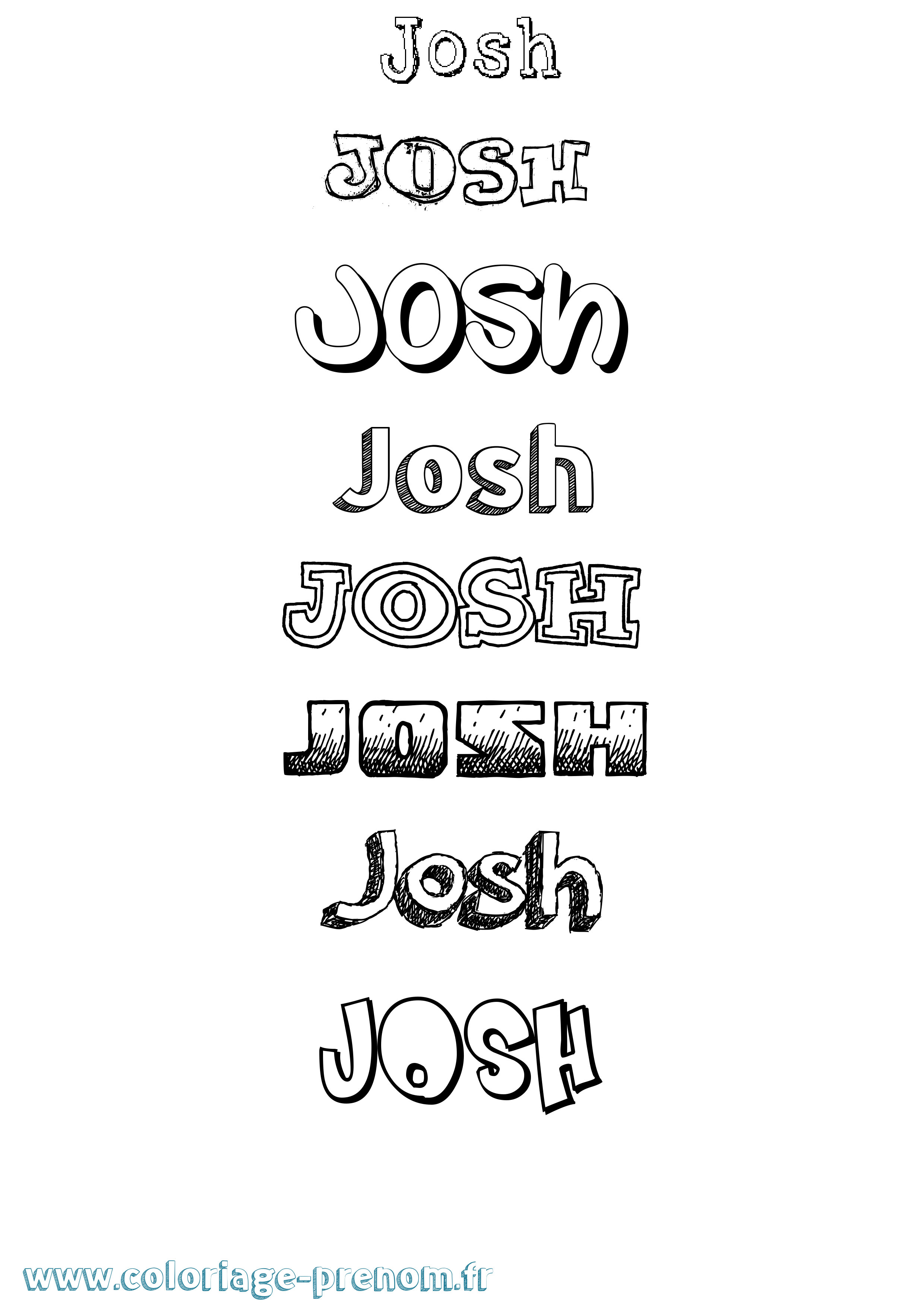 Coloriage prénom Josh Dessiné