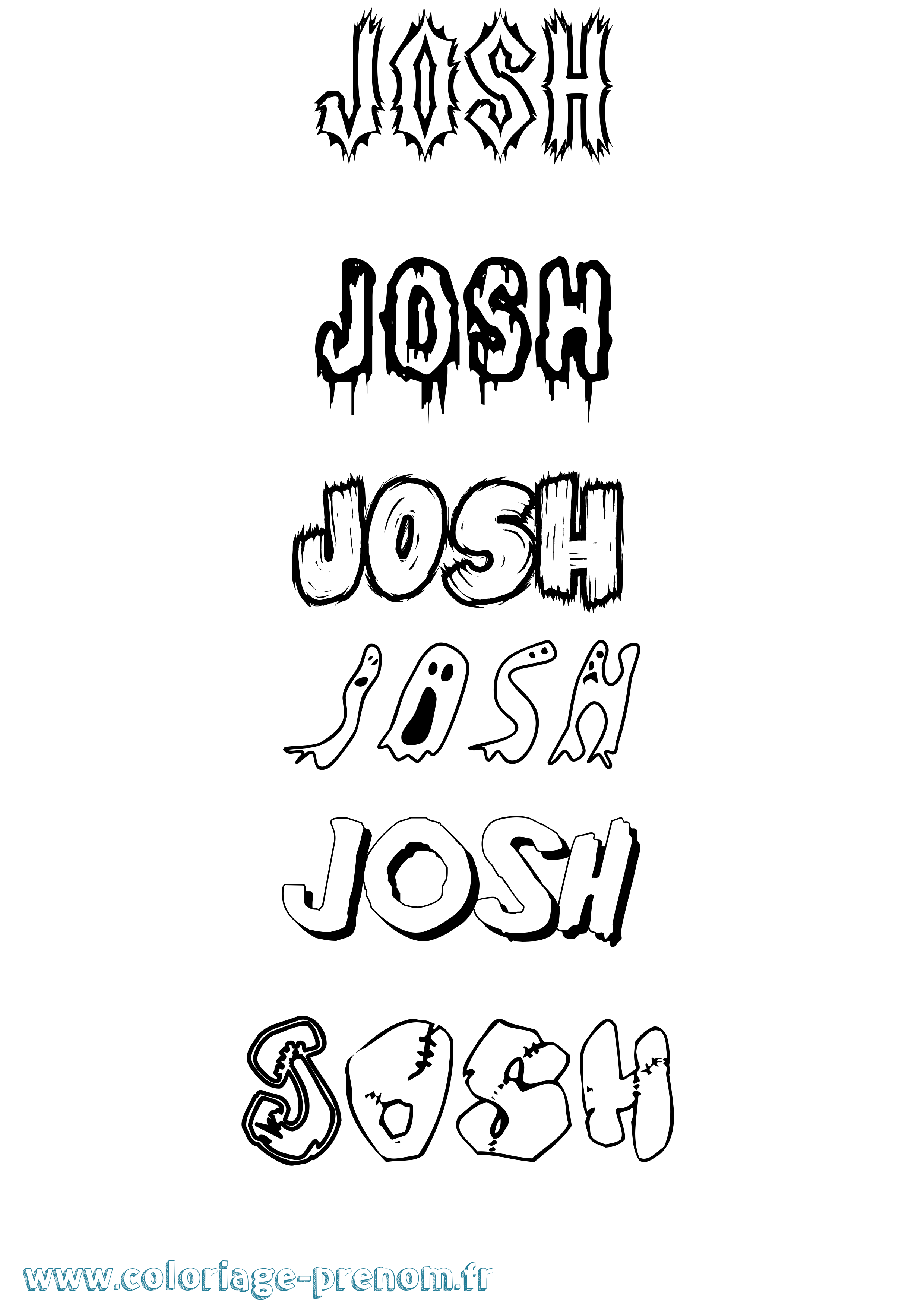 Coloriage prénom Josh Frisson