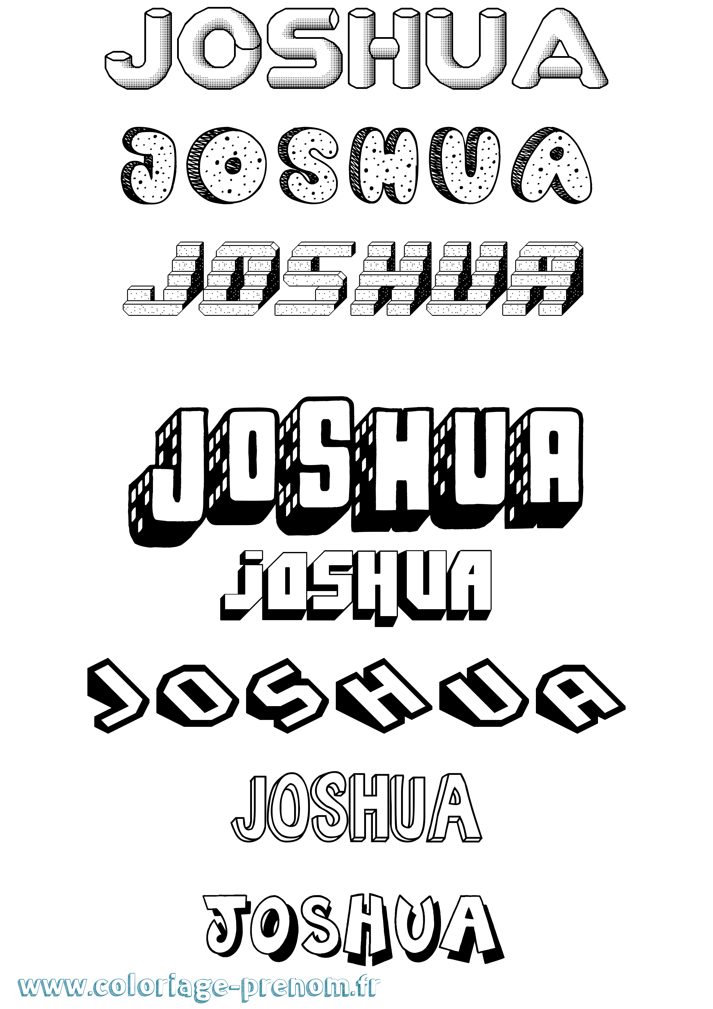 Coloriage prénom Joshua