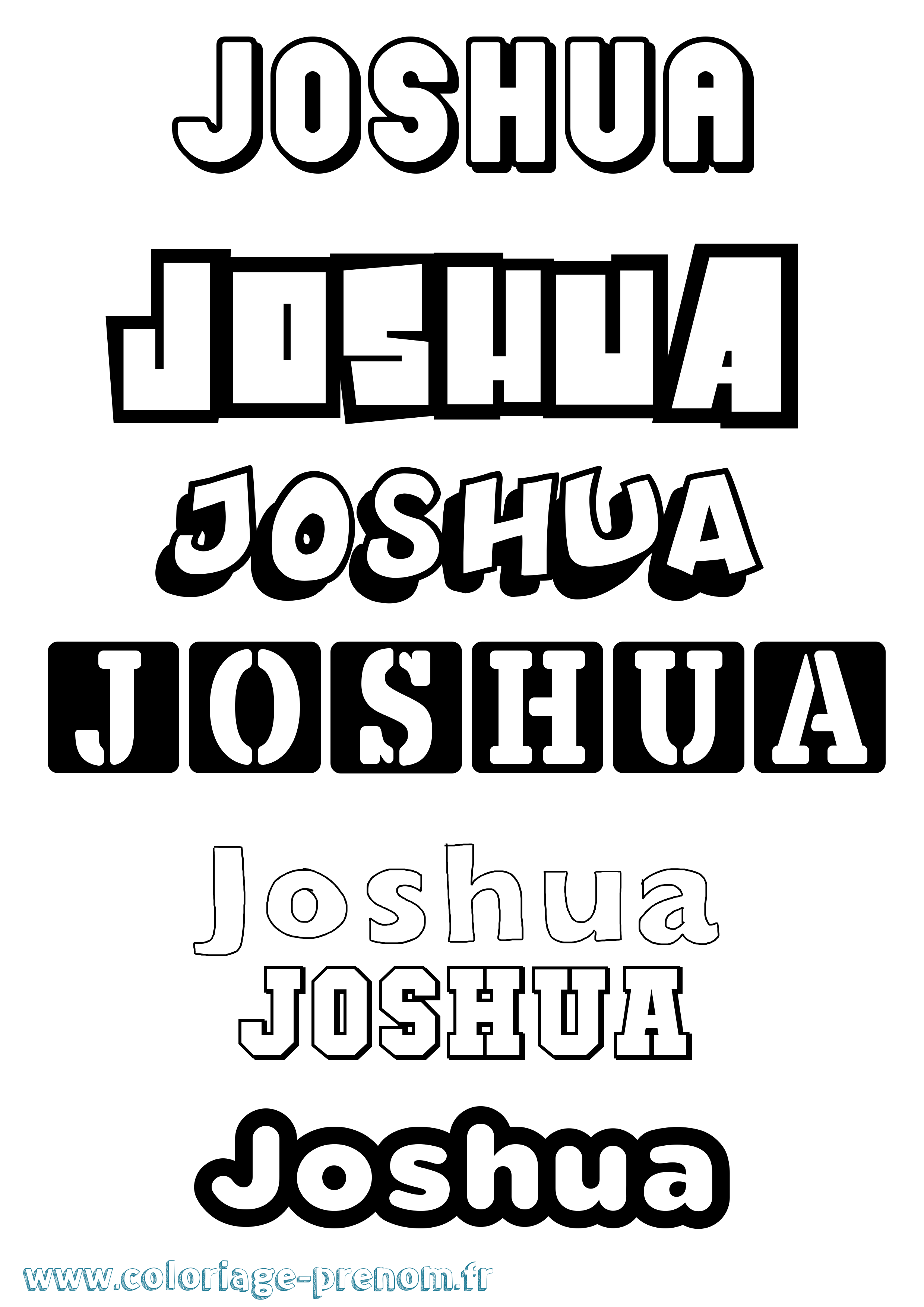 Coloriage prénom Joshua