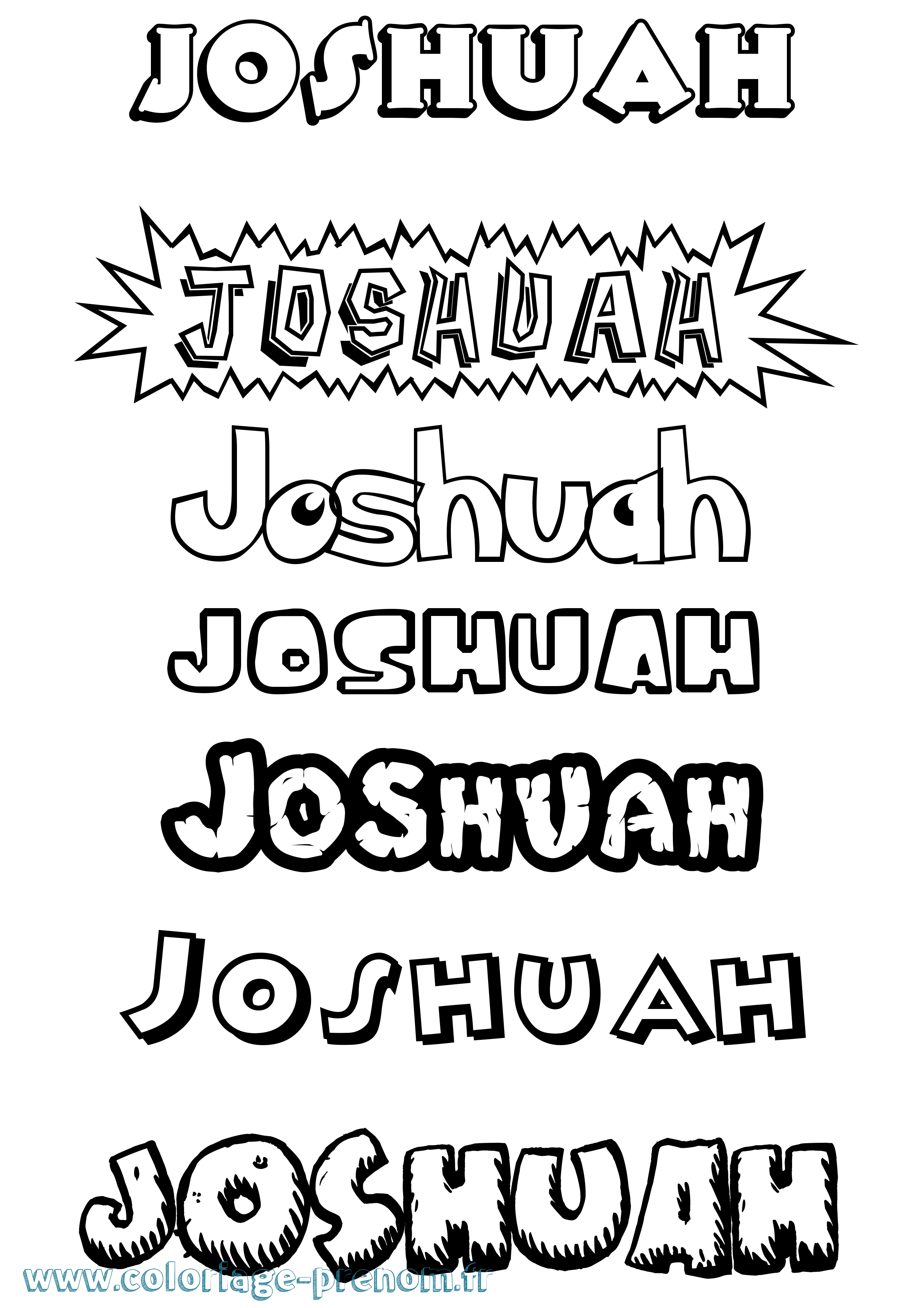 Coloriage Joshuah Dessin Animé Coloriage prénom Joshuah Dessin Animé