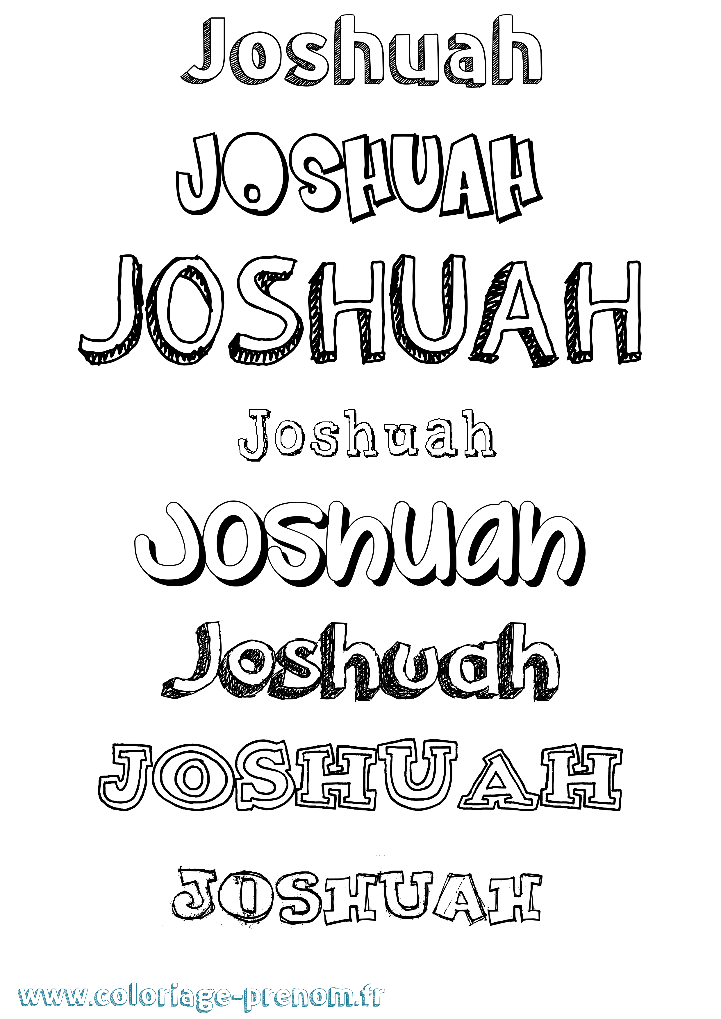 Coloriage Joshuah Dessiné Coloriage prénom Joshuah Dessiné