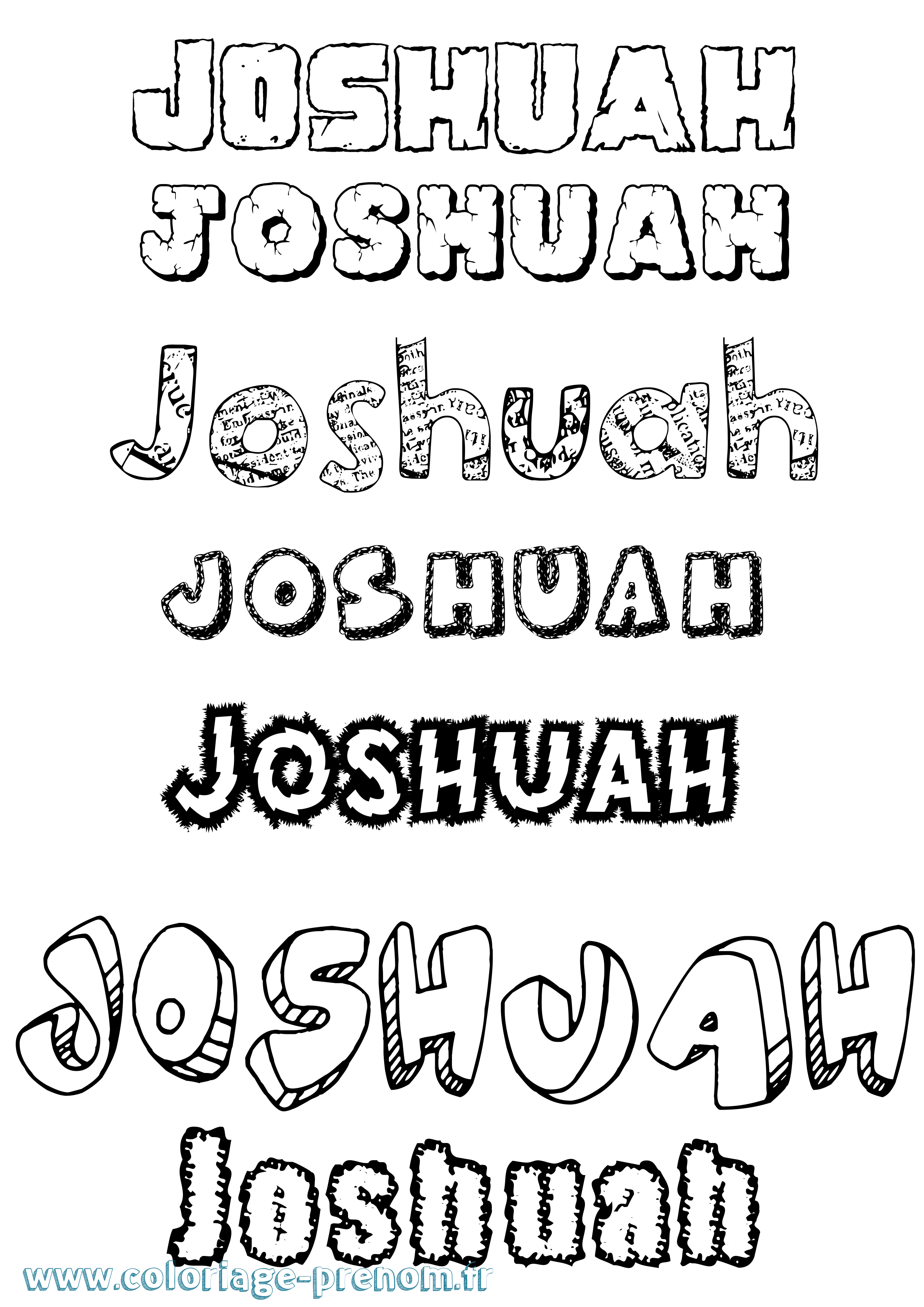 Coloriage Joshuah Destructuré Coloriage prénom Joshuah Destructuré