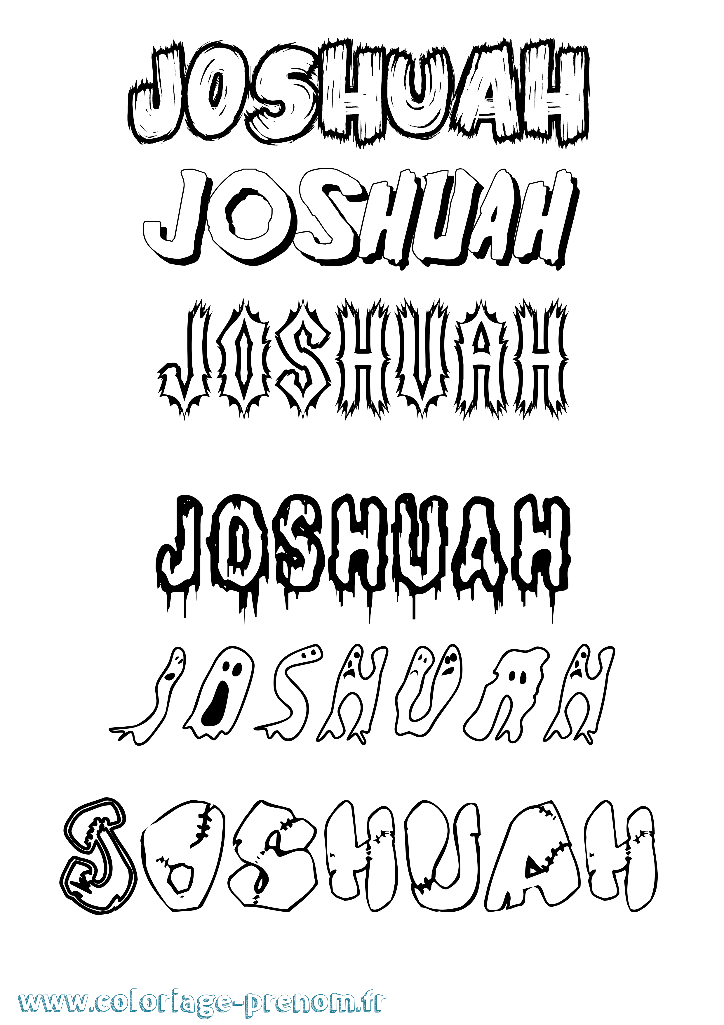 Coloriage Joshuah Frisson Coloriage prénom Joshuah Frisson