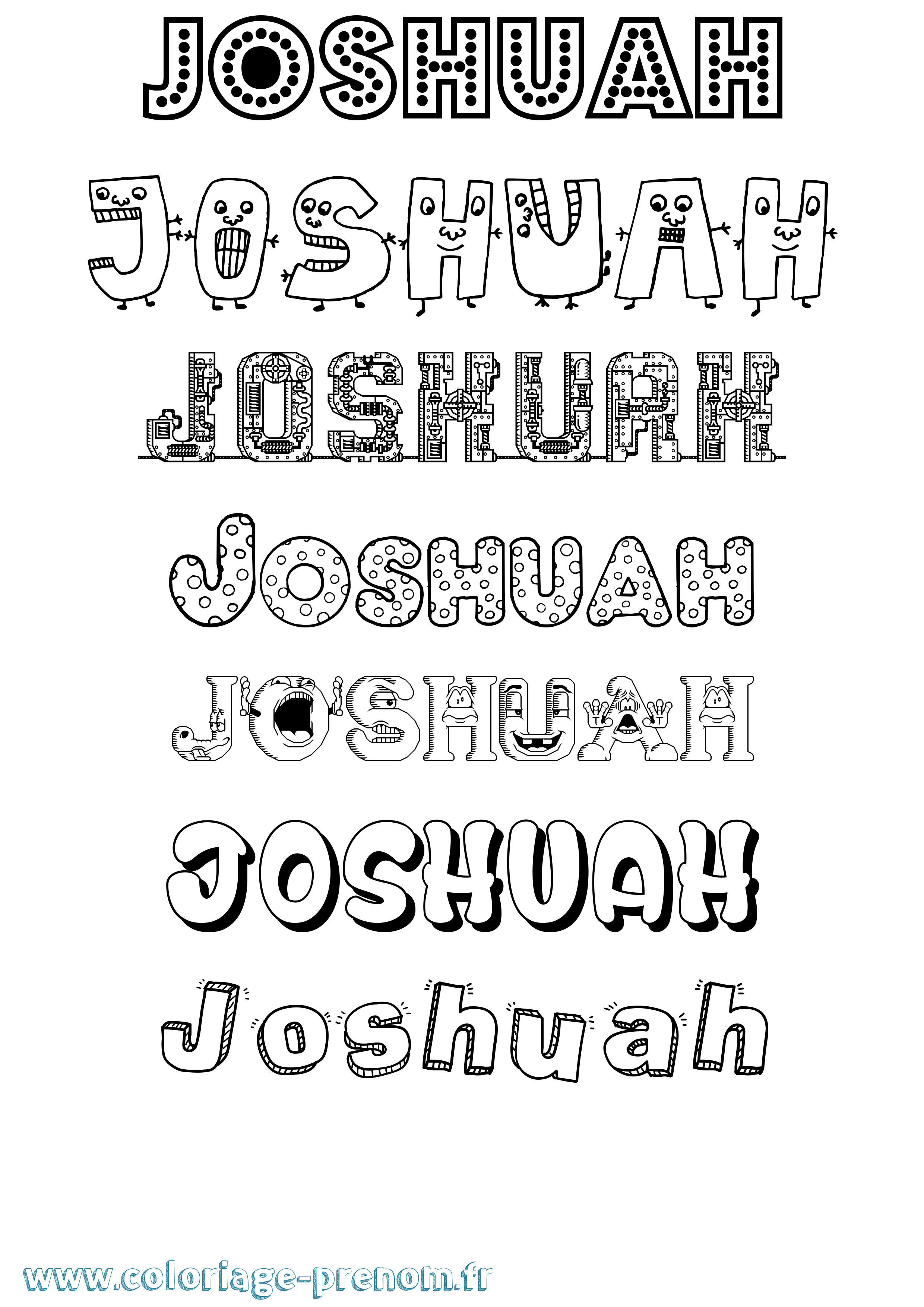 Coloriage Joshuah Fun Coloriage prénom Joshuah Fun