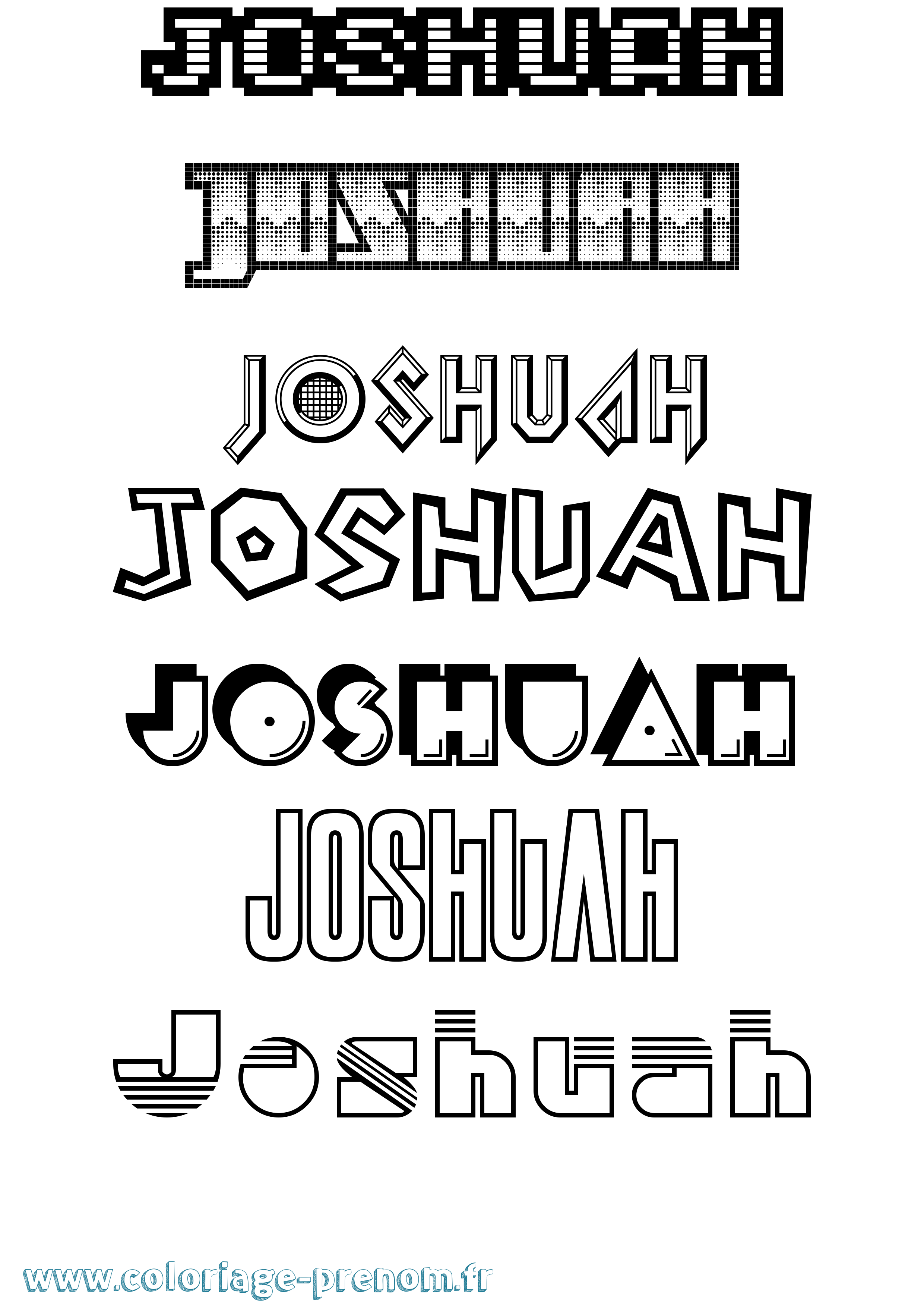 Coloriage Joshuah Jeux Vidéos Coloriage prénom Joshuah Jeux Vidéos