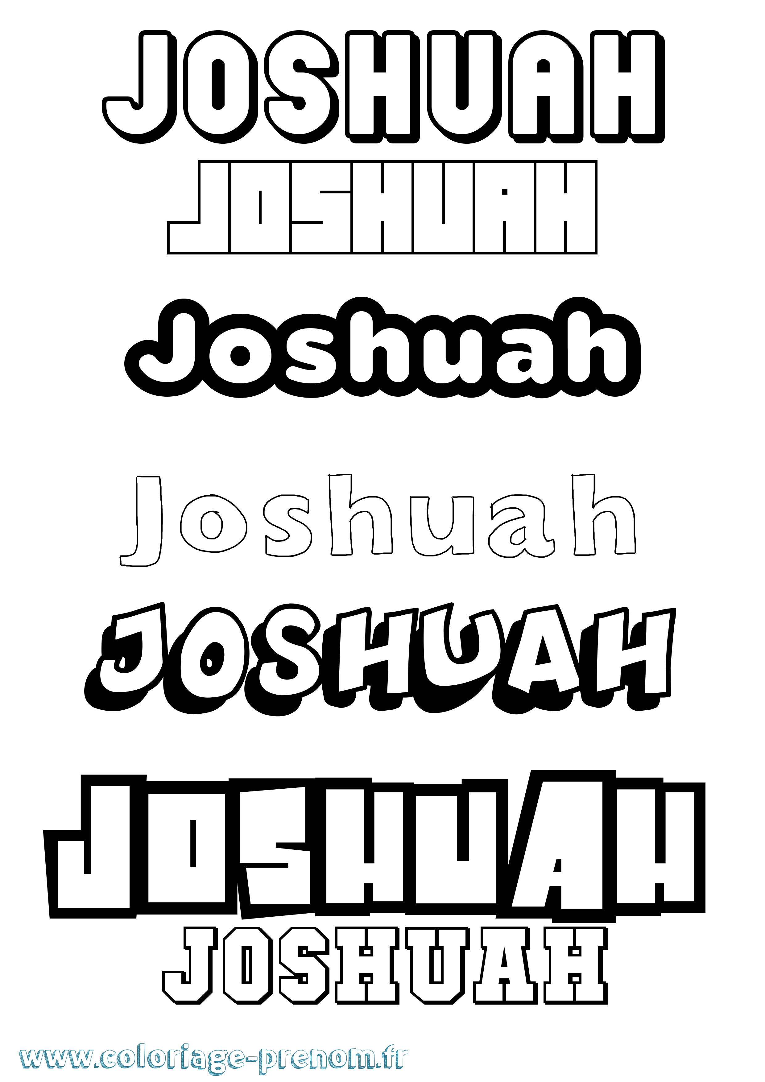 Coloriage Joshuah Simple Coloriage prénom Joshuah Simple