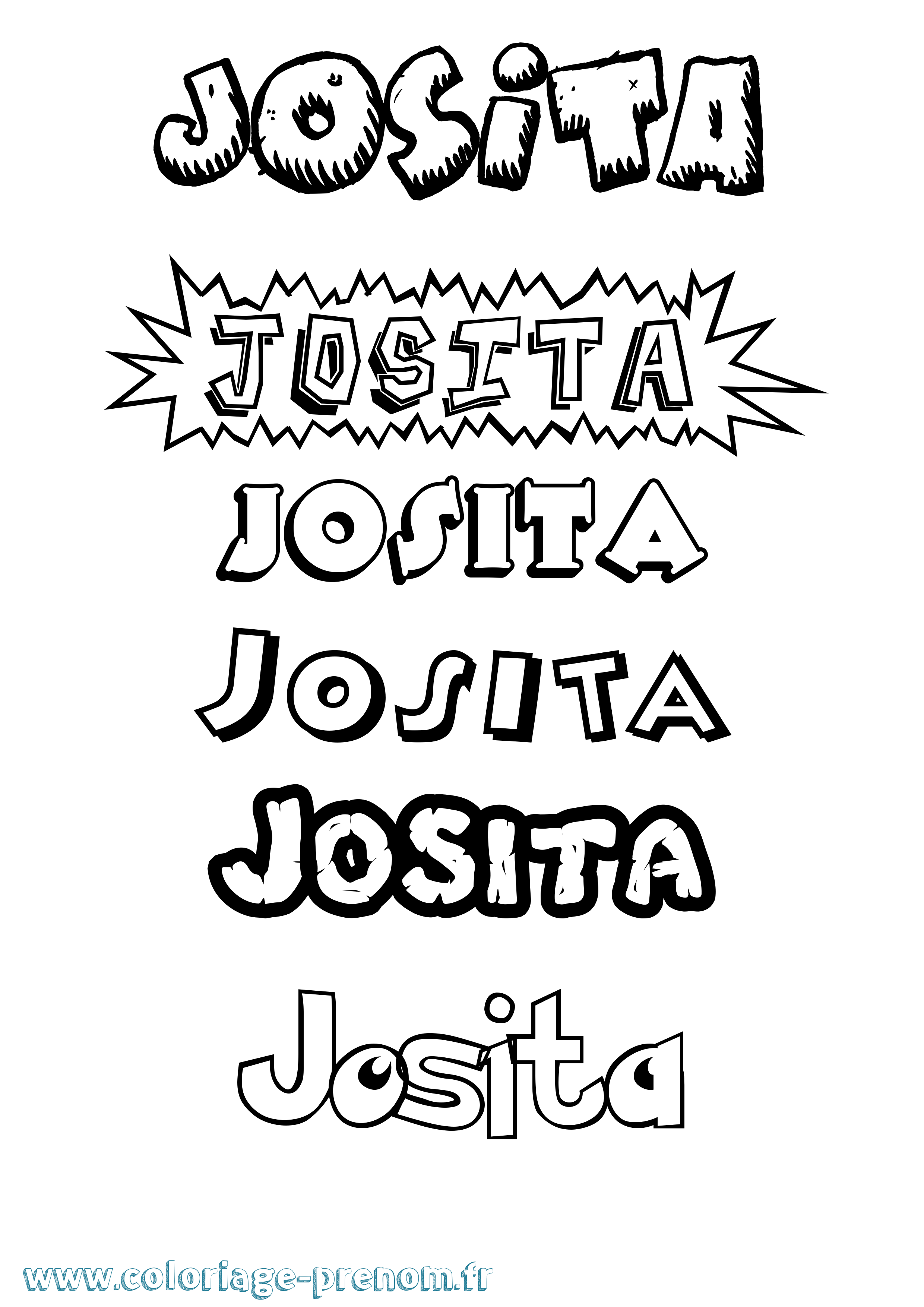 Coloriage prénom Josita Dessin Animé