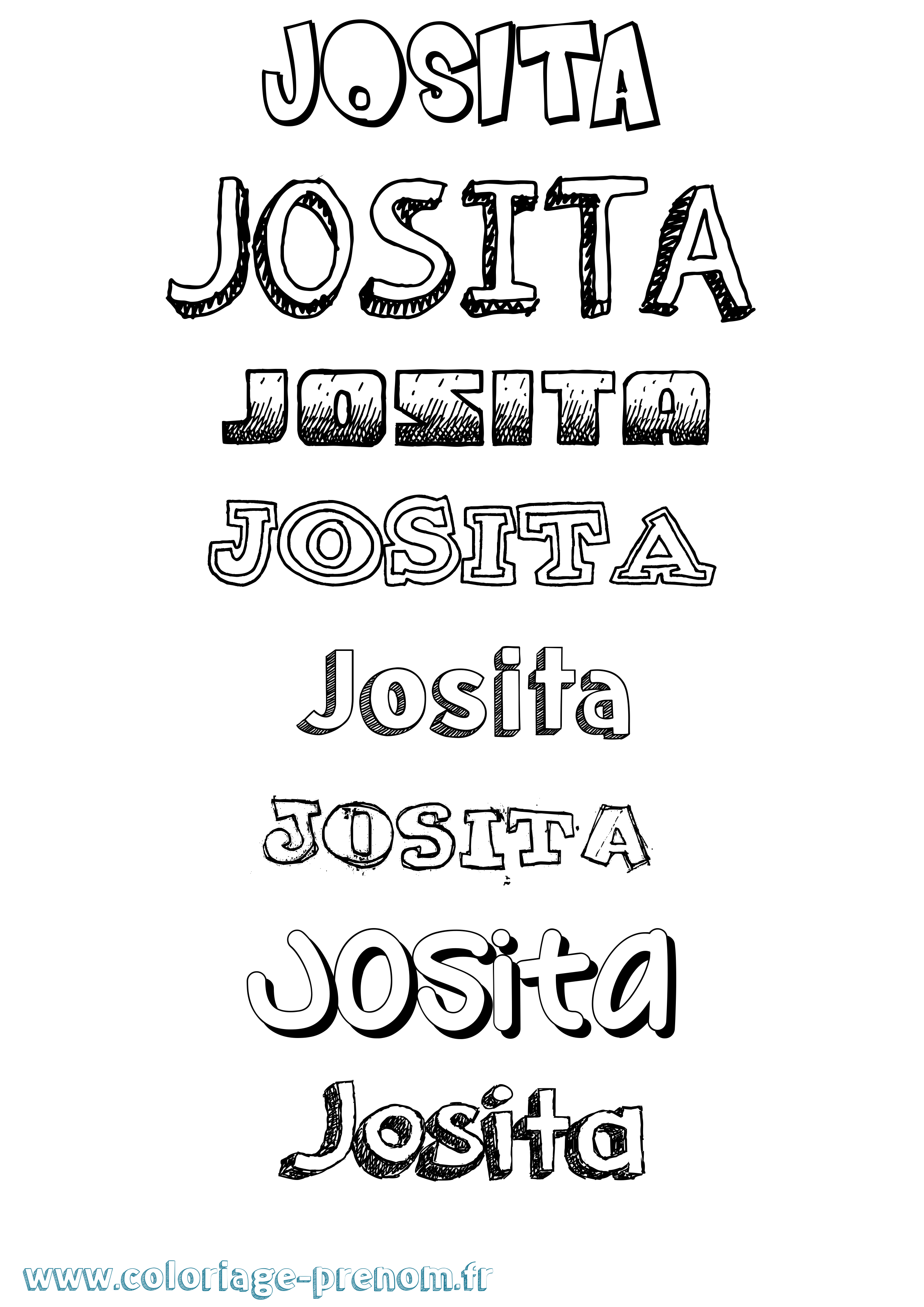 Coloriage prénom Josita Dessiné