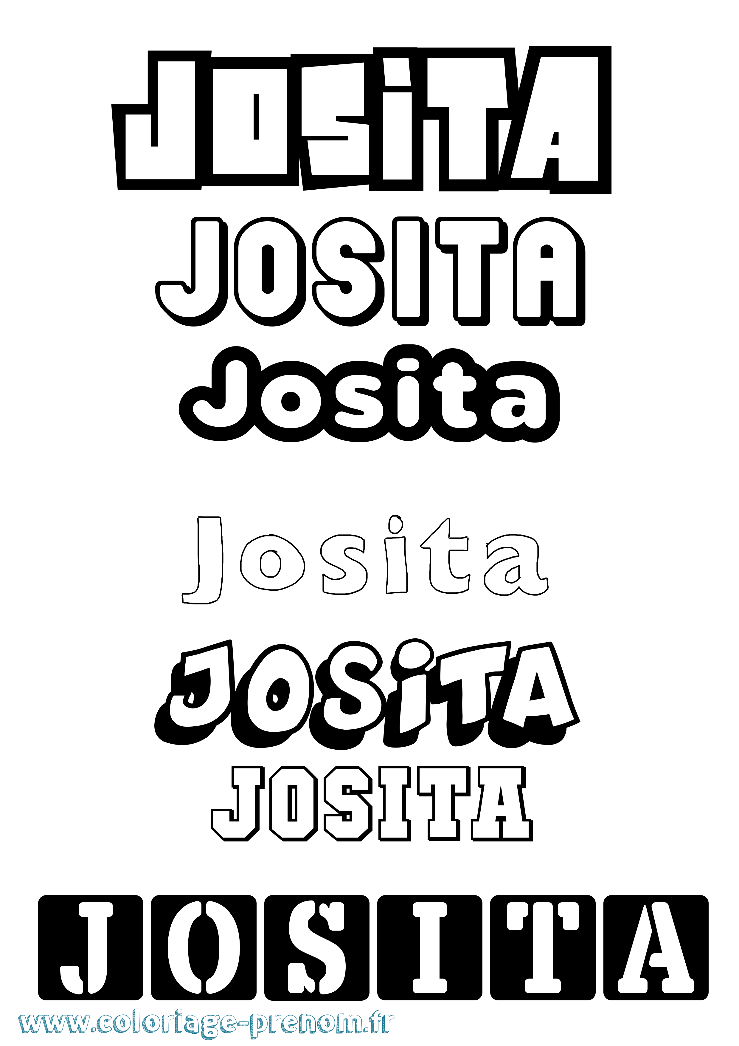 Coloriage prénom Josita Simple