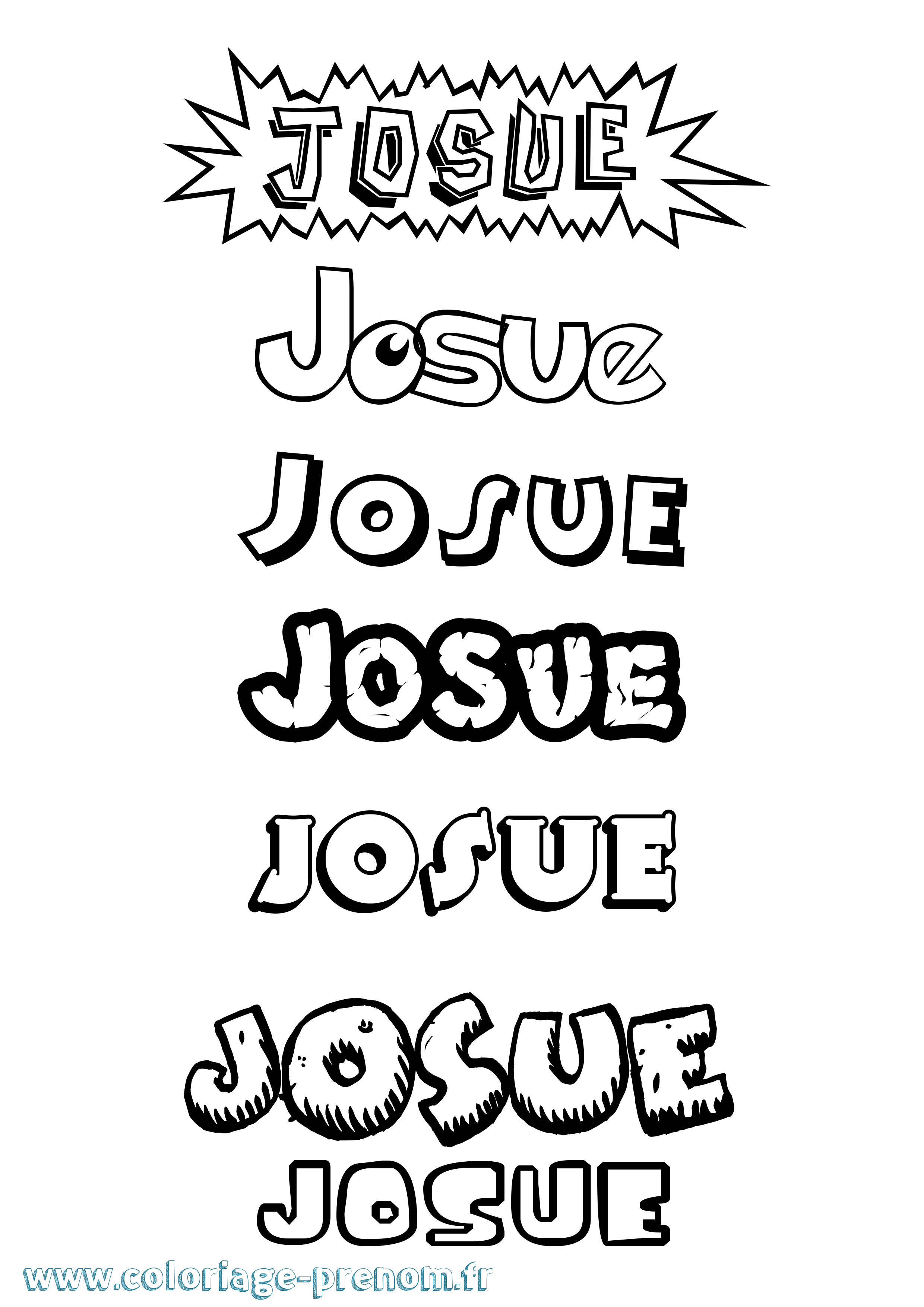 Coloriage prénom Josue Dessin Animé