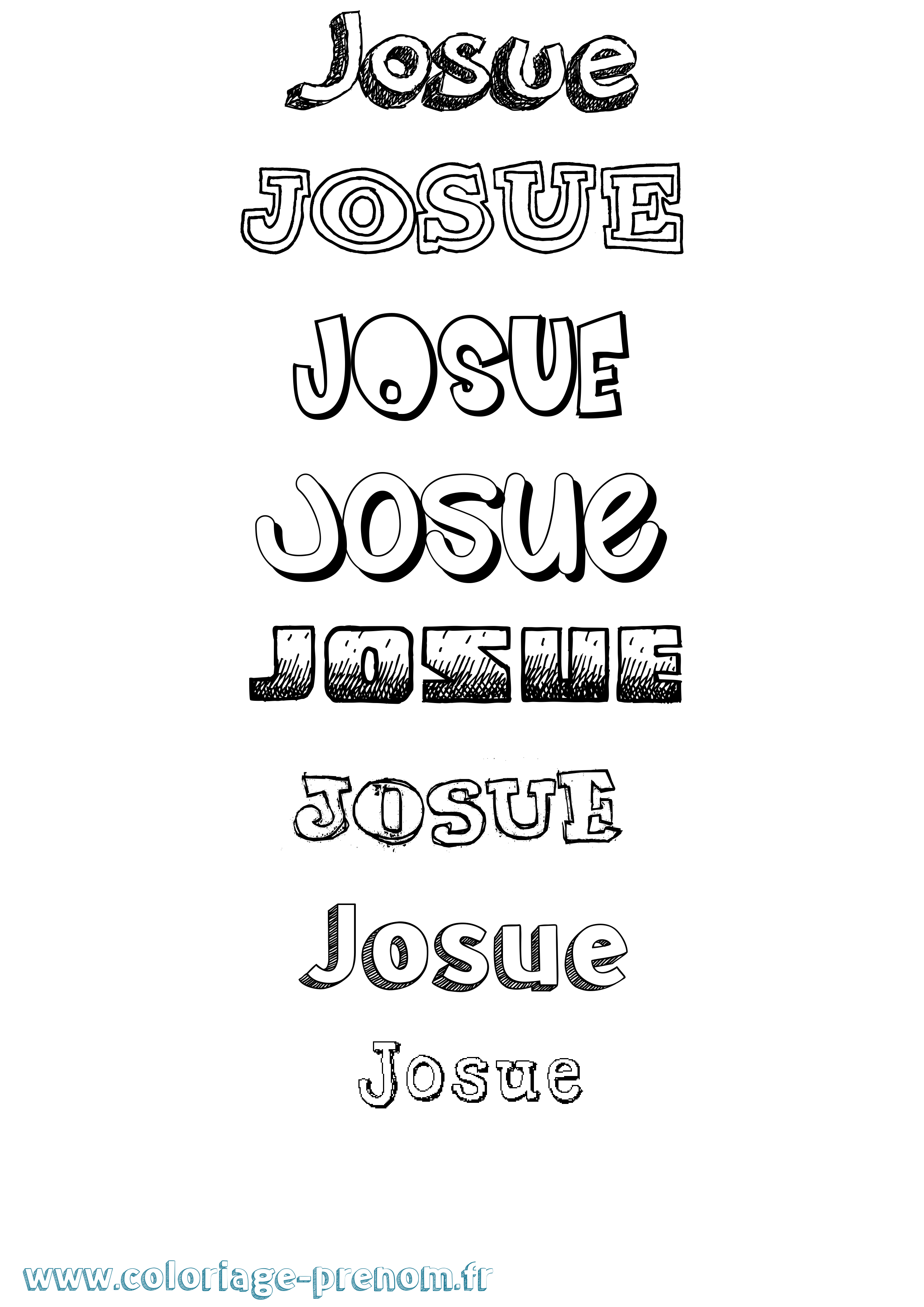 Coloriage prénom Josue Dessiné