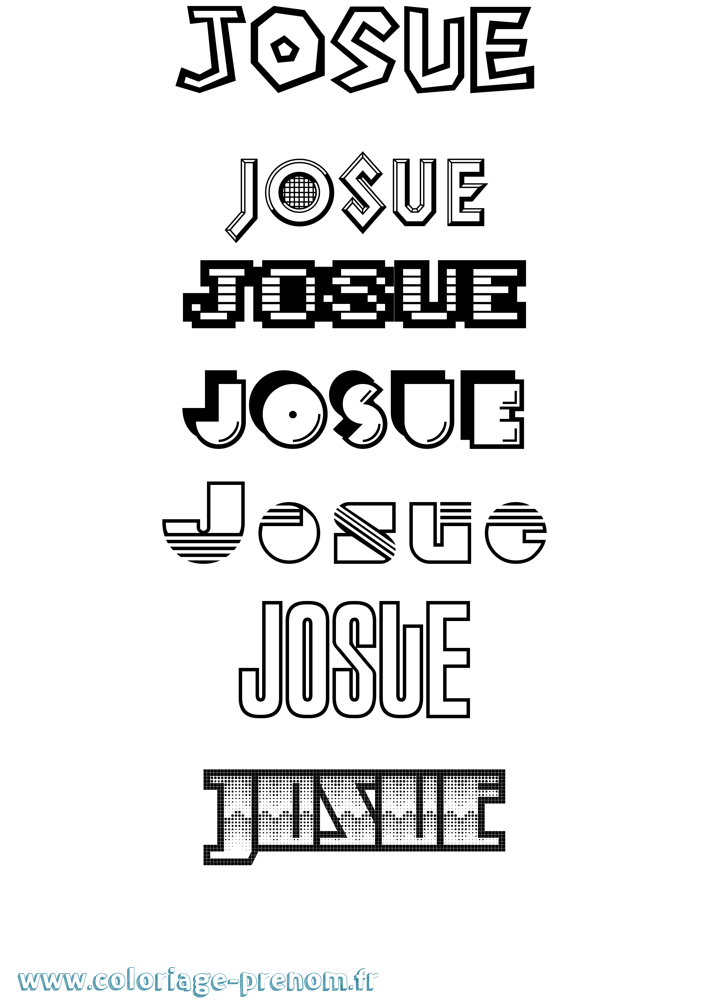 Coloriage prénom Josue