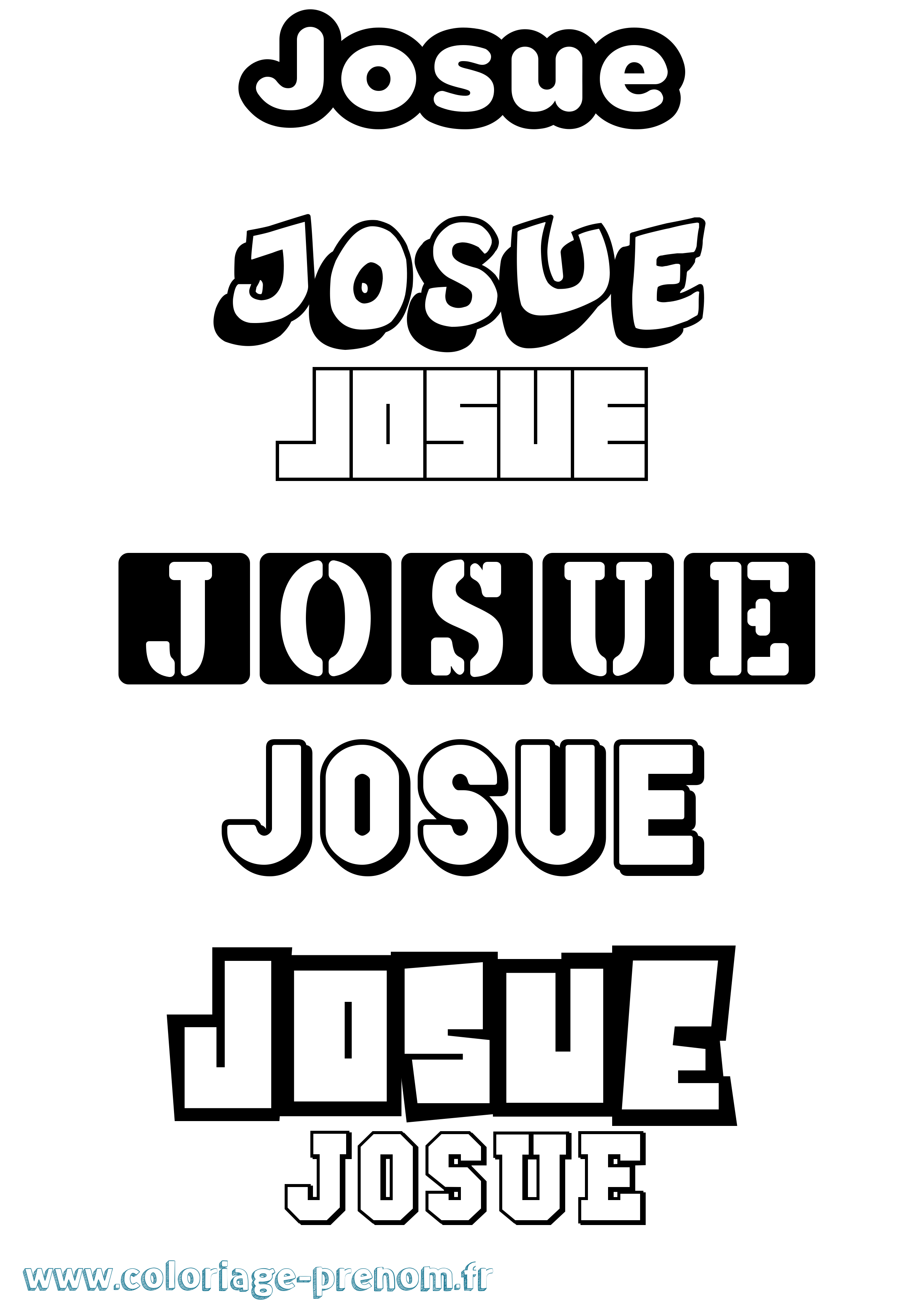 Coloriage prénom Josue Simple