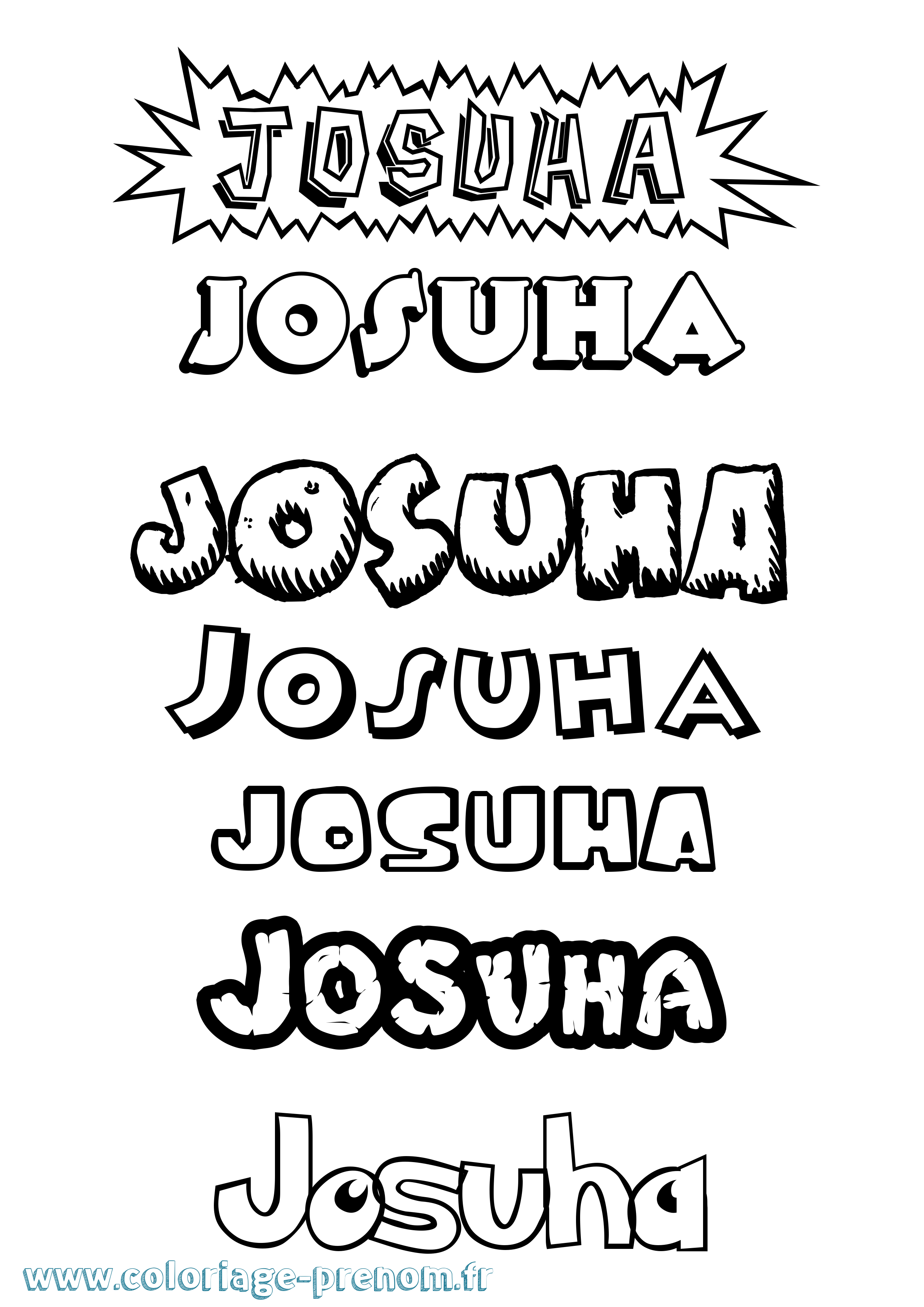 Coloriage Josuha Dessin Animé Coloriage prénom Josuha Dessin Animé