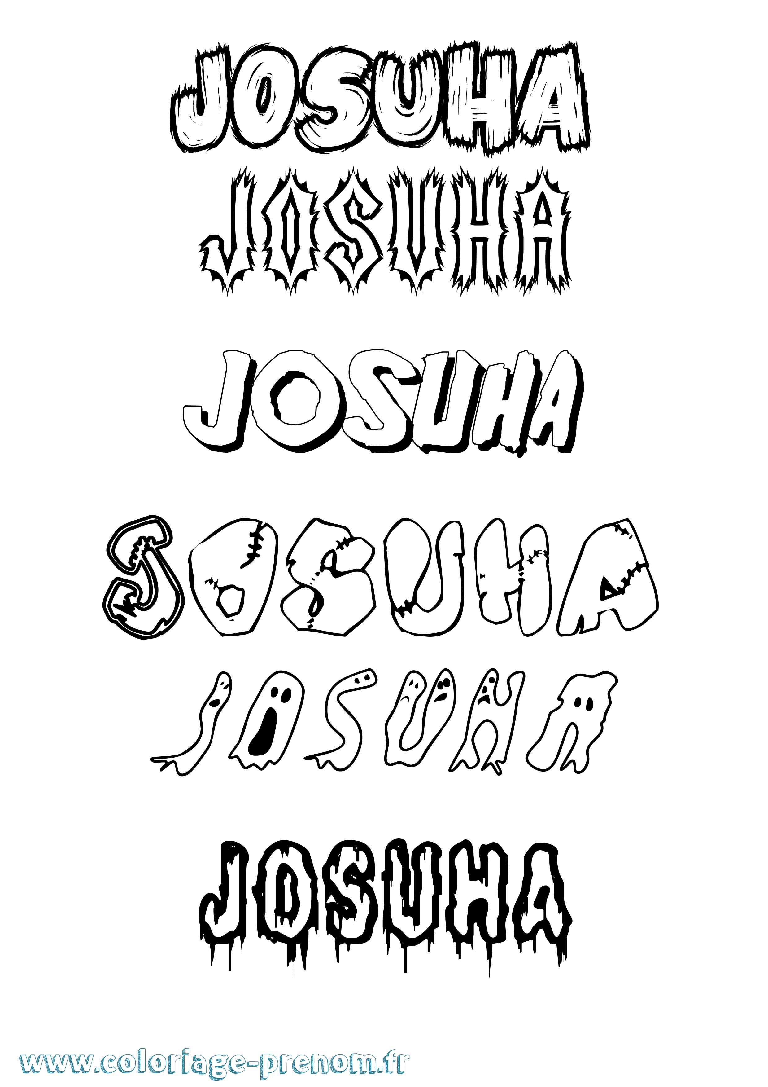 Coloriage Josuha Frisson Coloriage prénom Josuha Frisson
