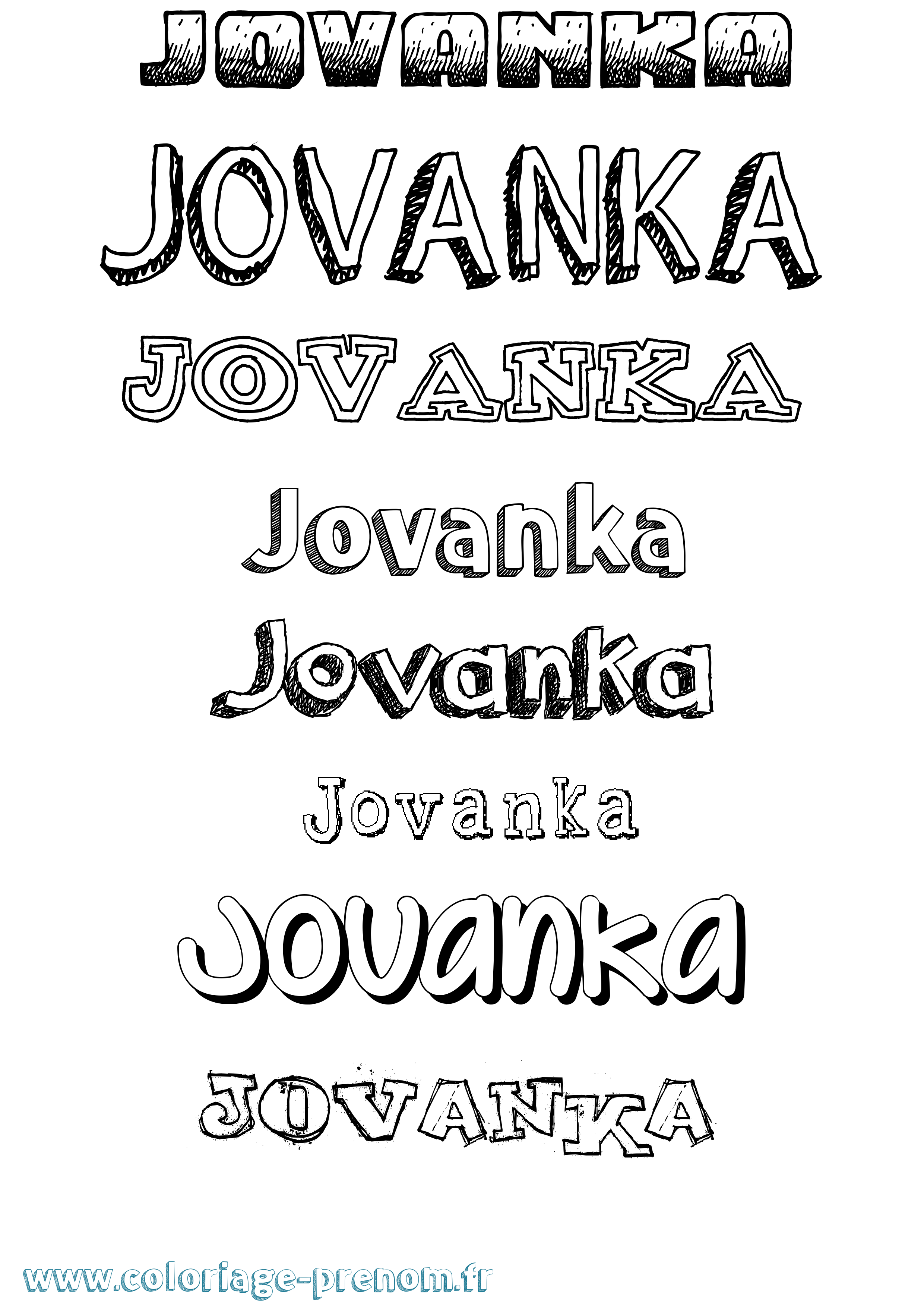 Coloriage Jovanka Dessiné Coloriage prénom Jovanka Dessiné