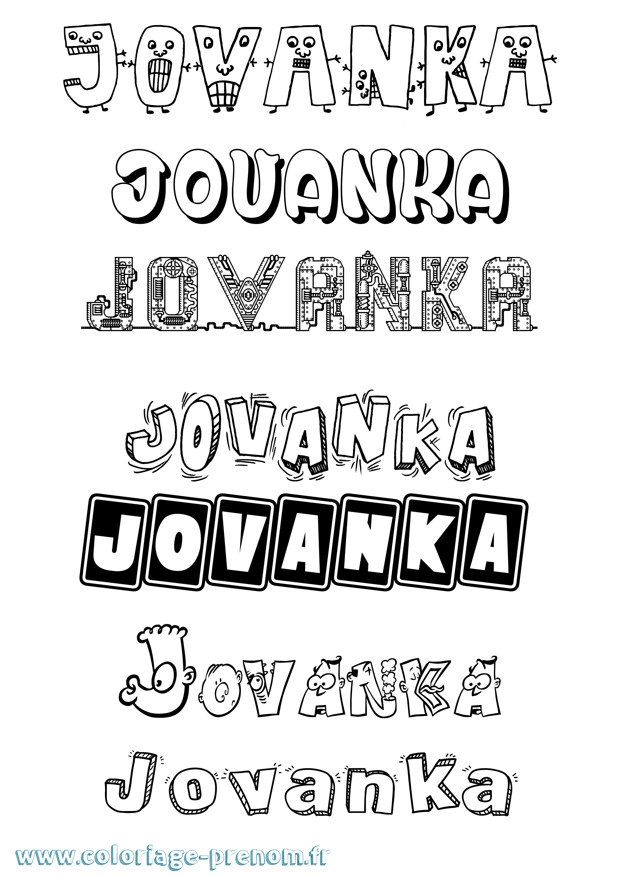 Coloriage Jovanka Fun Coloriage prénom Jovanka Fun