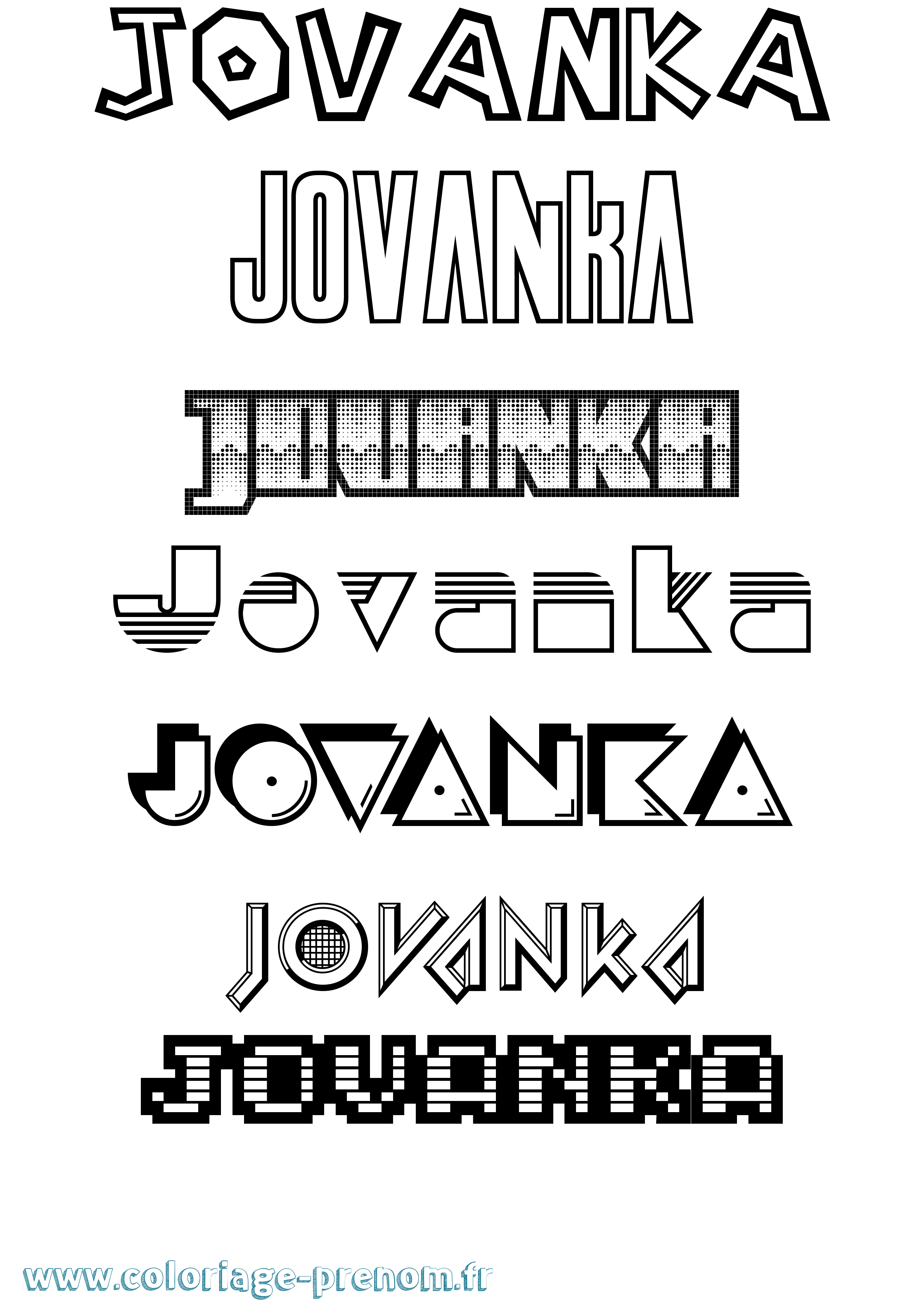 Coloriage Jovanka Jeux Vidéos Coloriage prénom Jovanka Jeux Vidéos