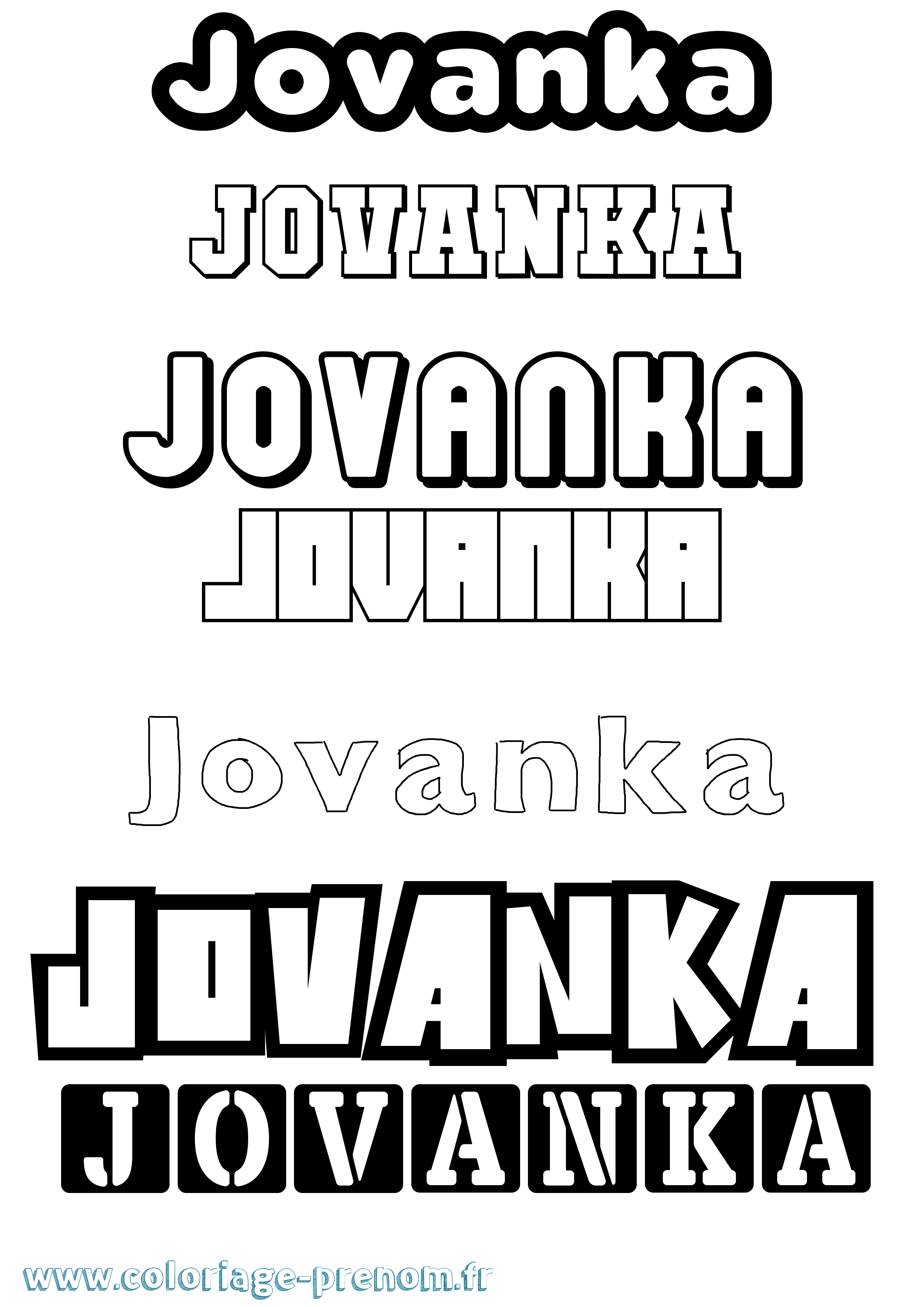 Coloriage Jovanka Simple Coloriage prénom Jovanka Simple