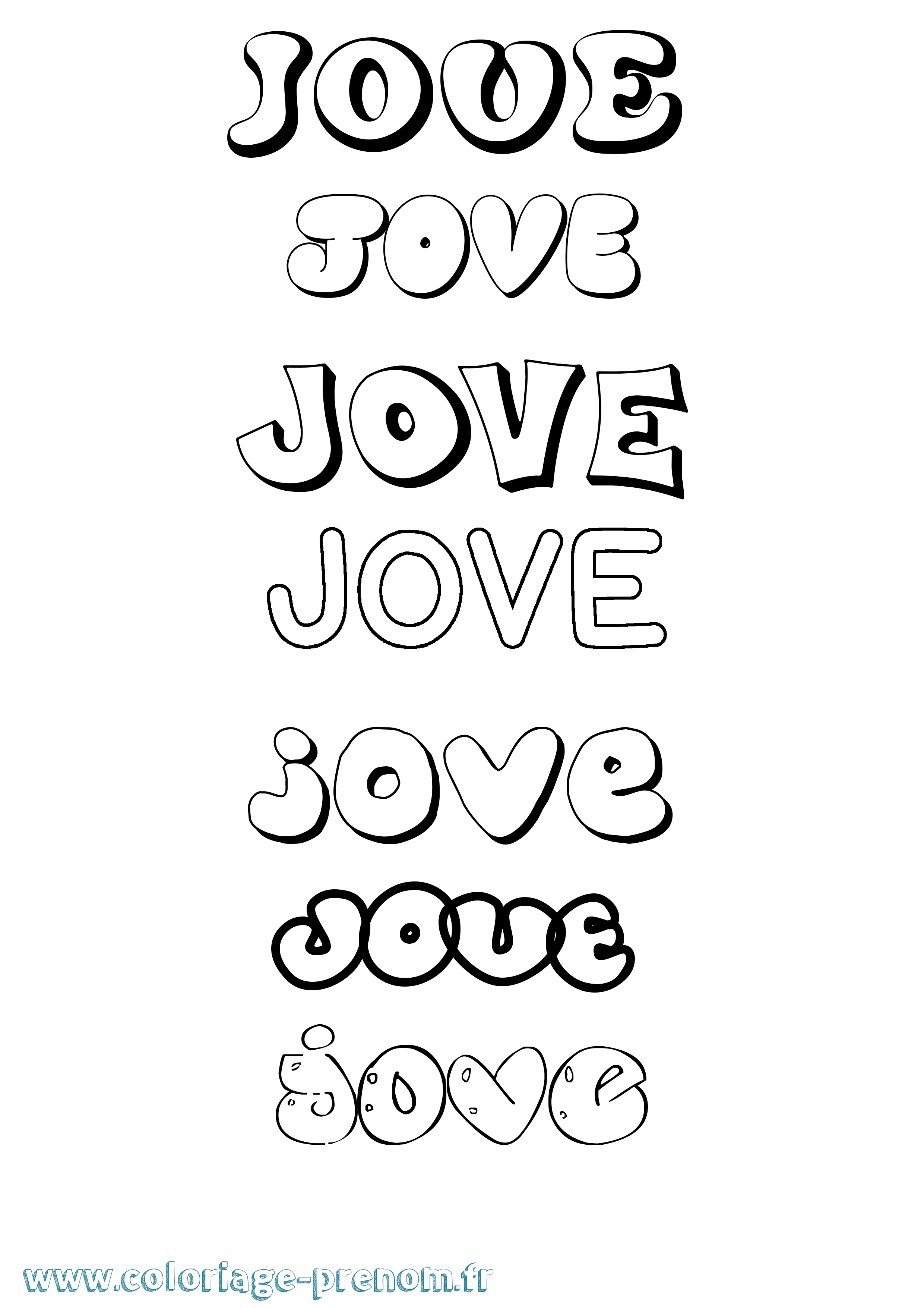 Coloriage Jove Bubble Coloriage prénom Jove Bubble