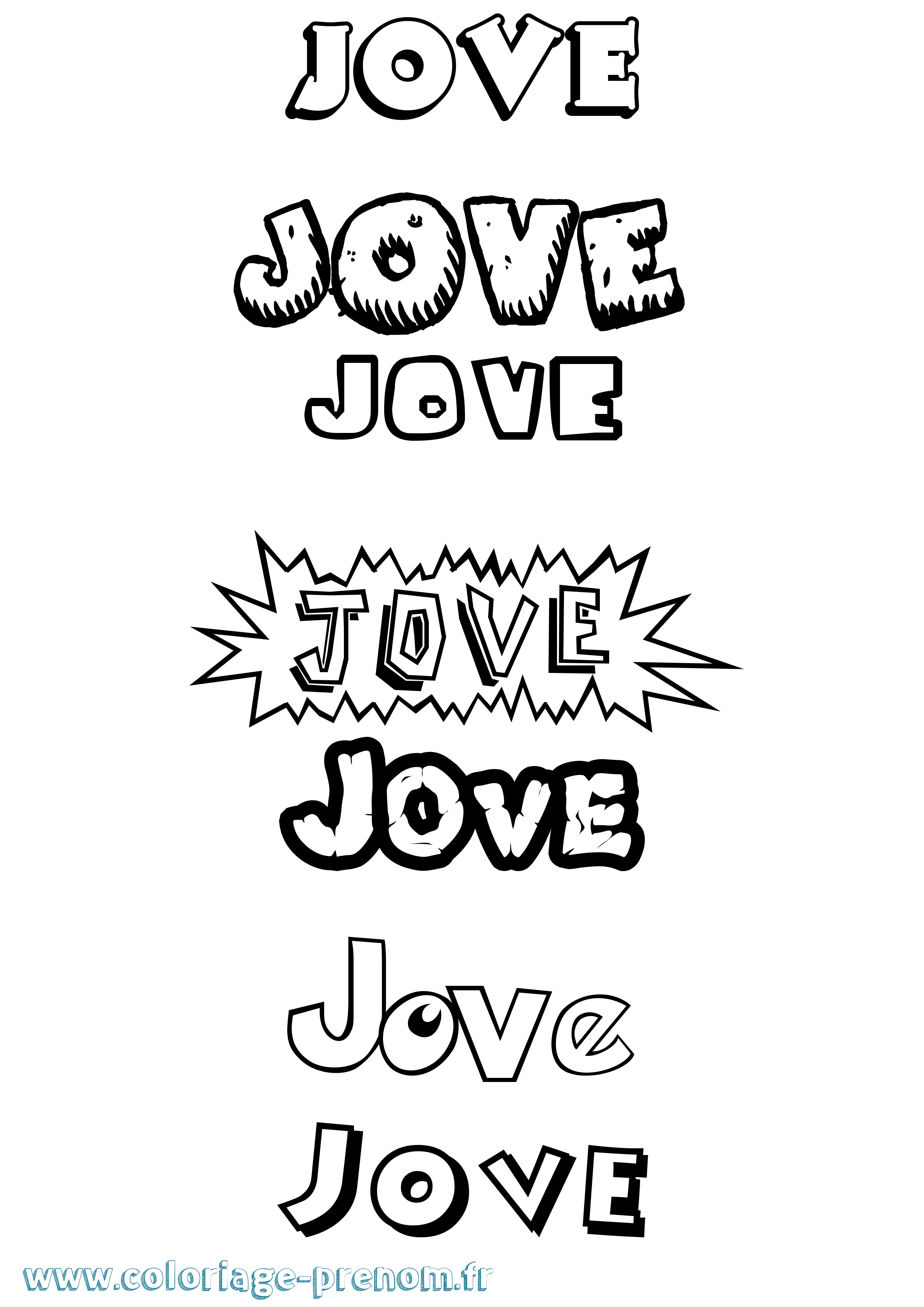 Coloriage Jove Dessin Animé Coloriage prénom Jove Dessin Animé