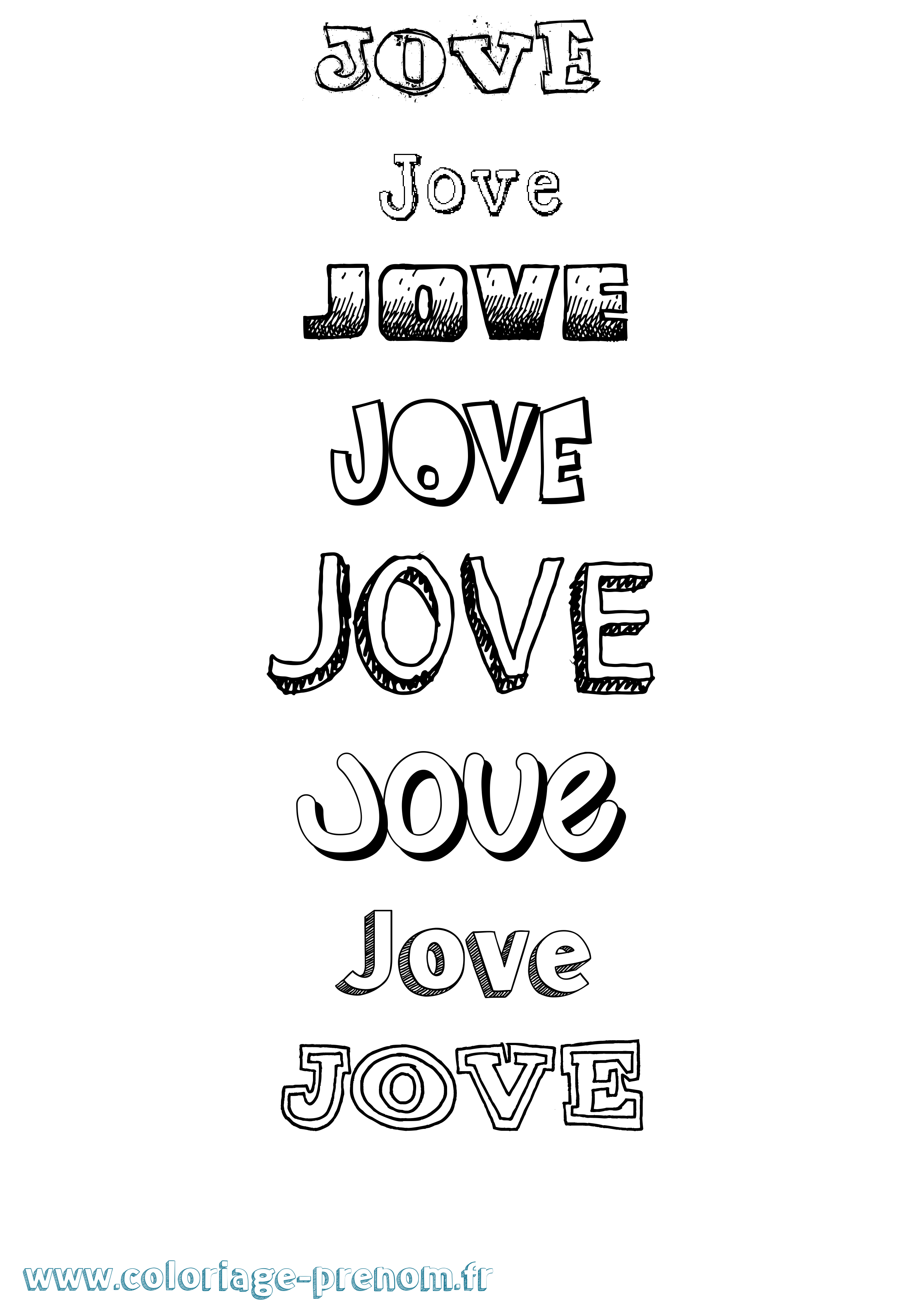 Coloriage Jove Dessiné Coloriage prénom Jove Dessiné